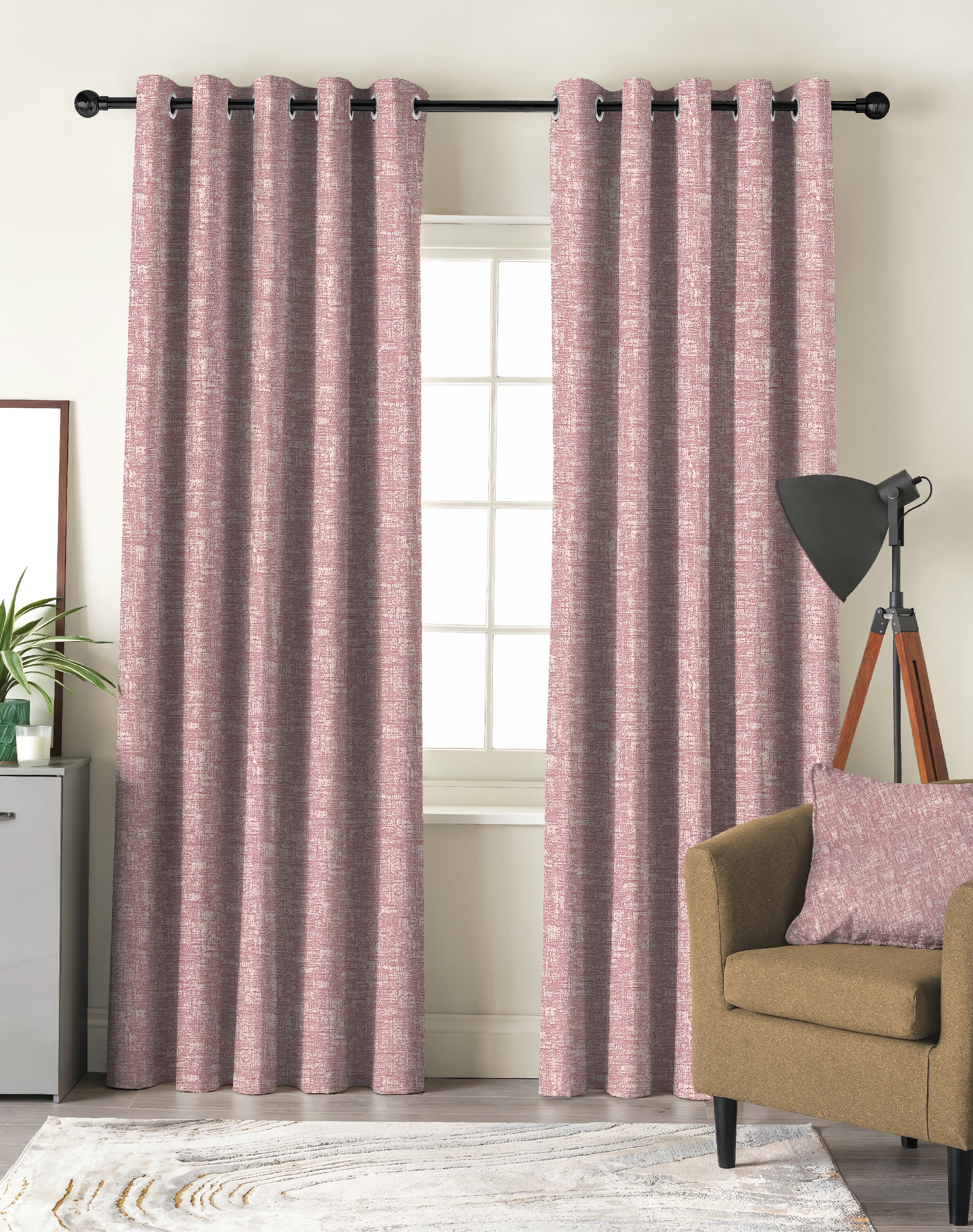 LIVA DARK PINK DIGITAL PRINTED BLACKOUT CURTAINS