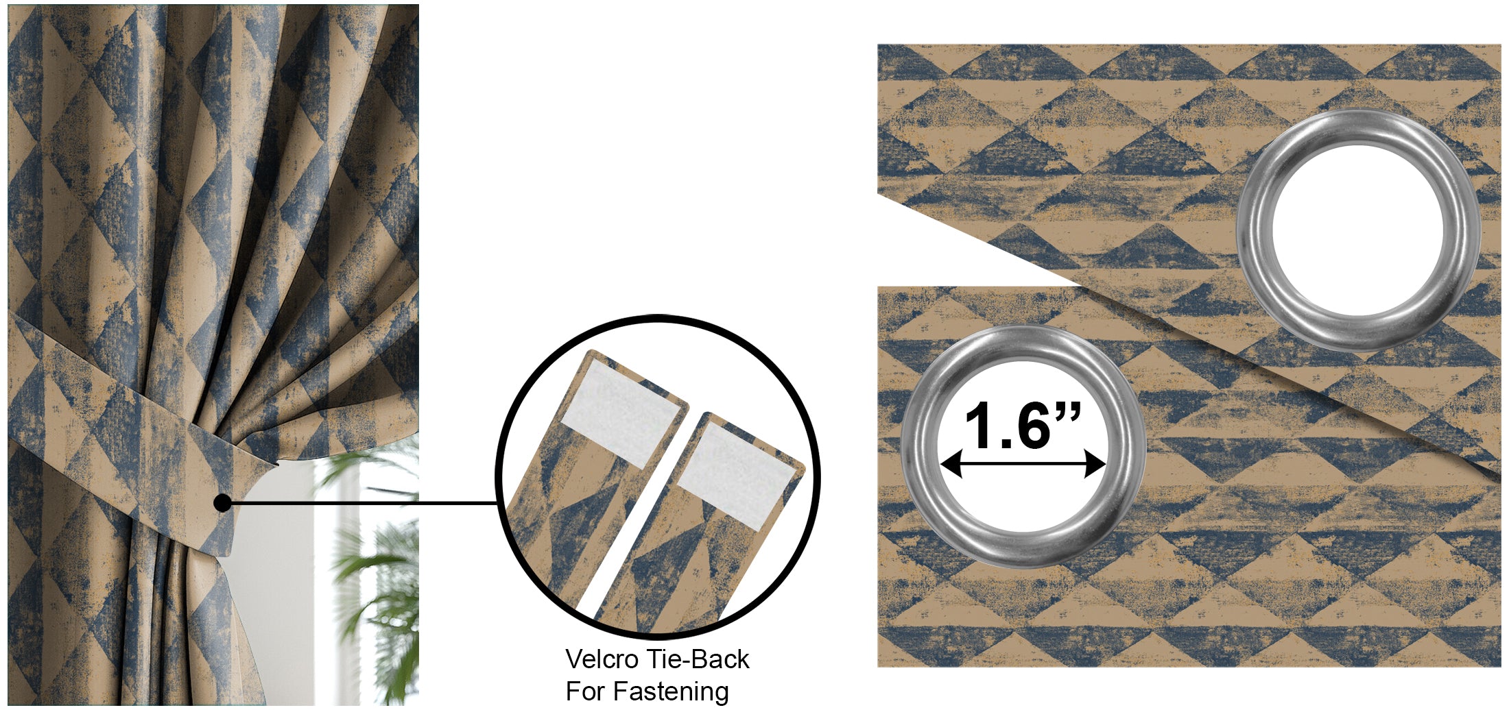 Mystique Amethyst Printed Blackout Curtains