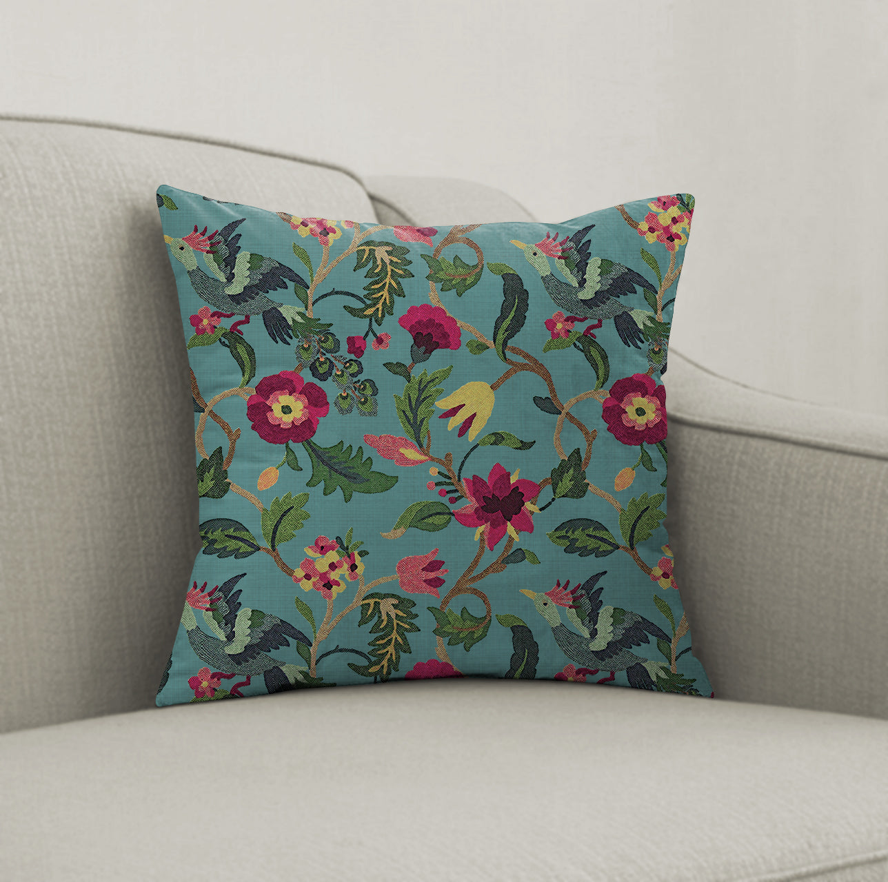 CABAL AQUA (16X16 INCH) DIGITAL PRINTED CUSHION COVER