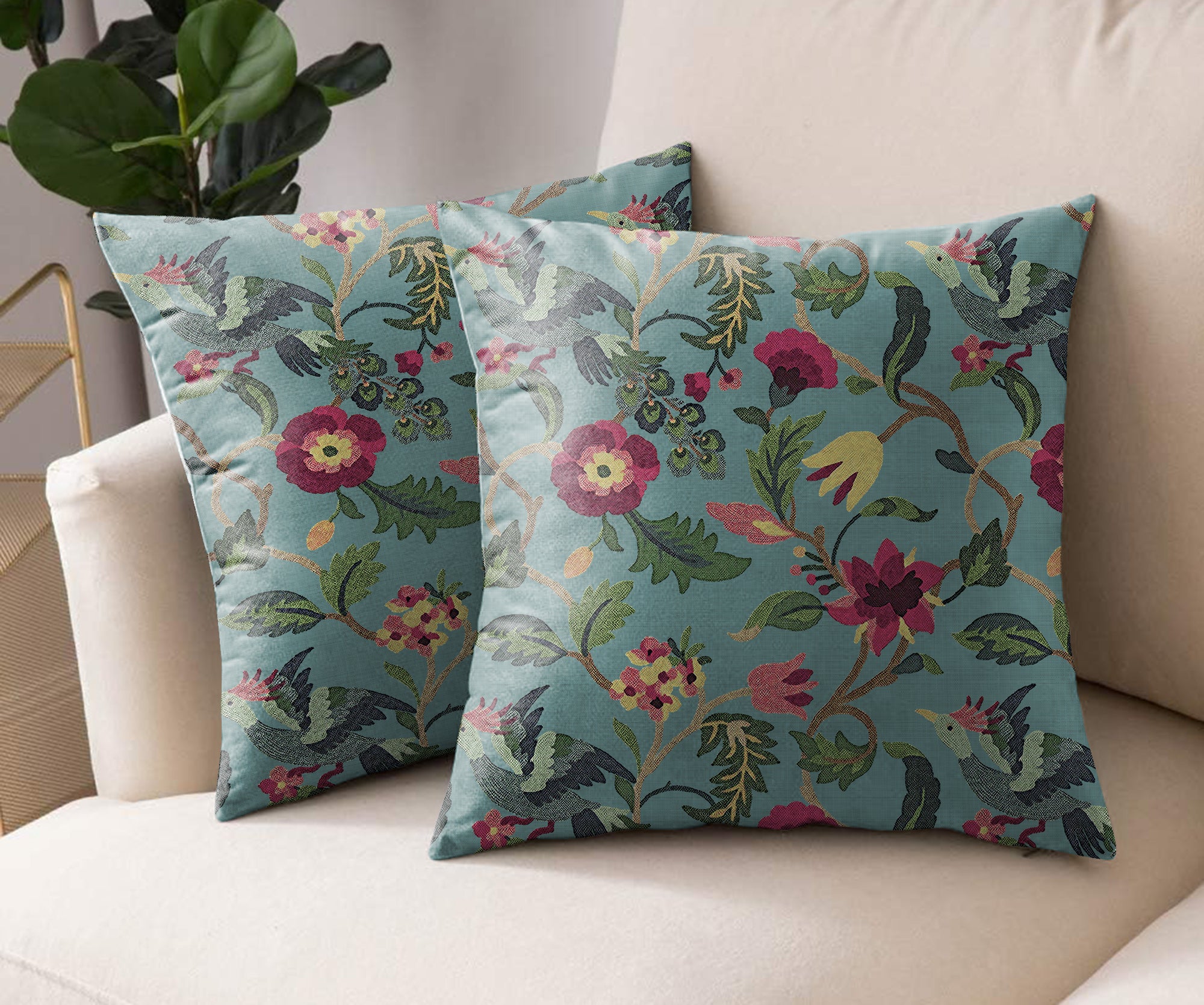 CABAL AQUA (16X16 INCH) DIGITAL PRINTED CUSHION COVER