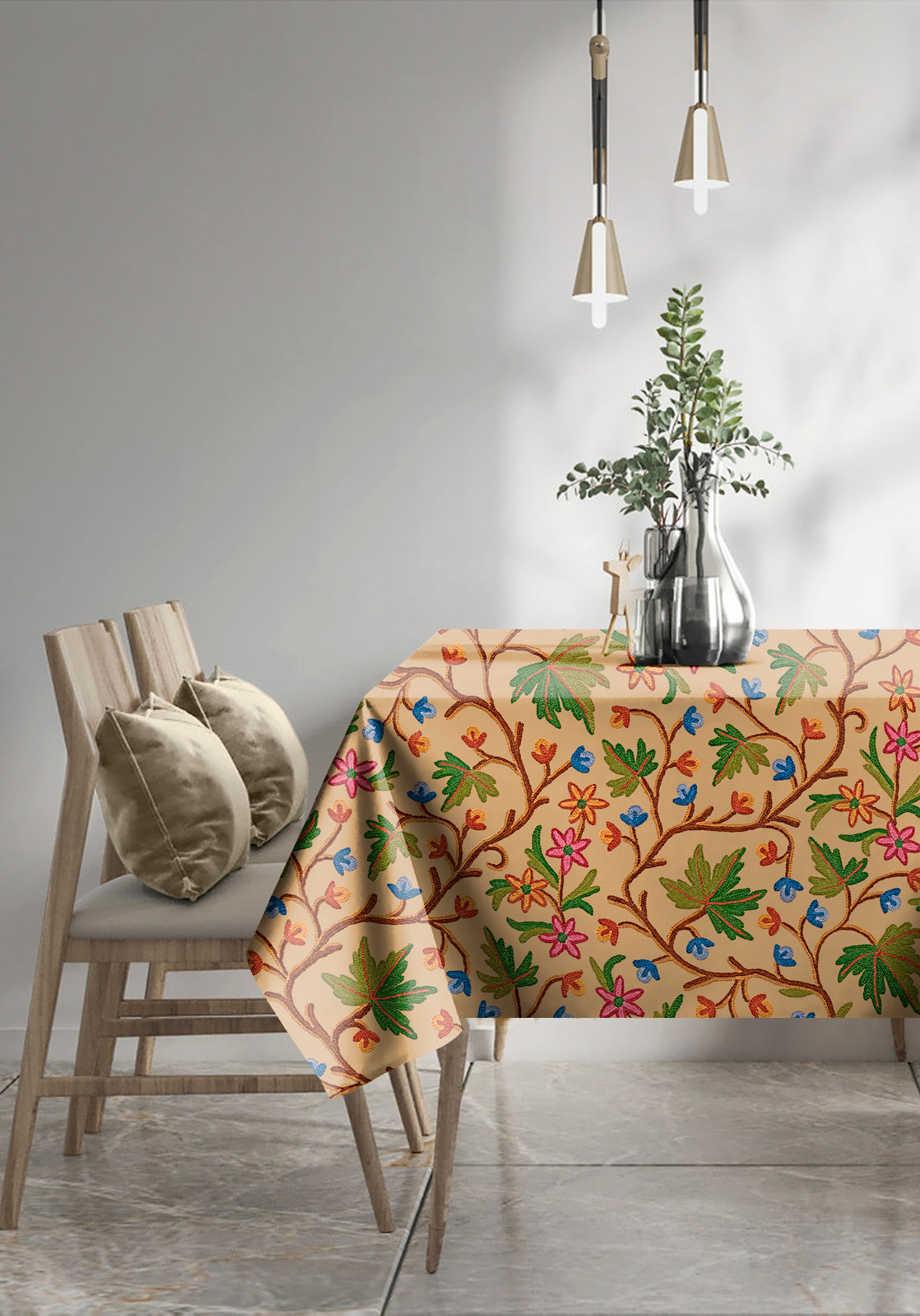 VAROSKI KASHMIRI BEIGE TABLE CLOTH