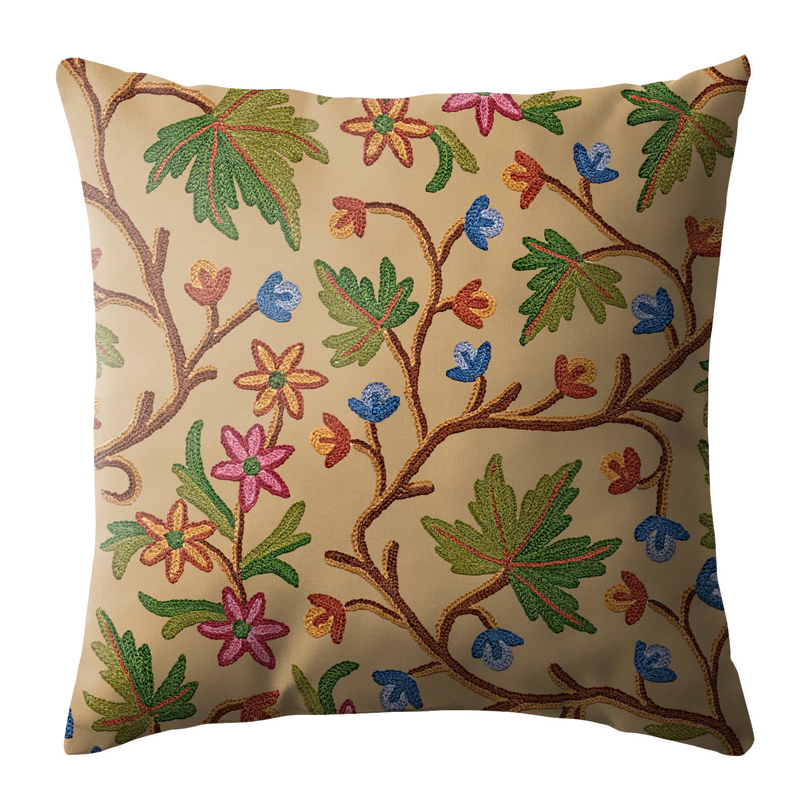 VAROSKI KASHMIRI BEIGE DIGITAL PRINTED CUSHION COVER (Pack of 2)