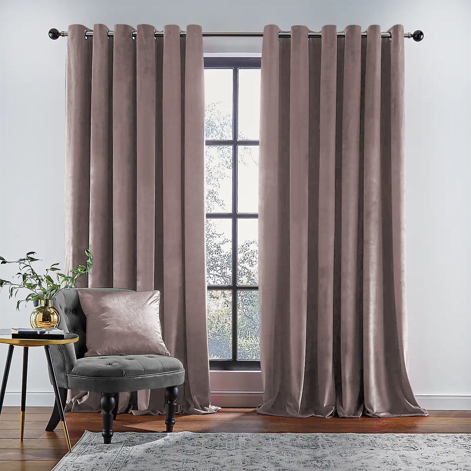 RAINBOW VELVET BISQUE CURTAIN