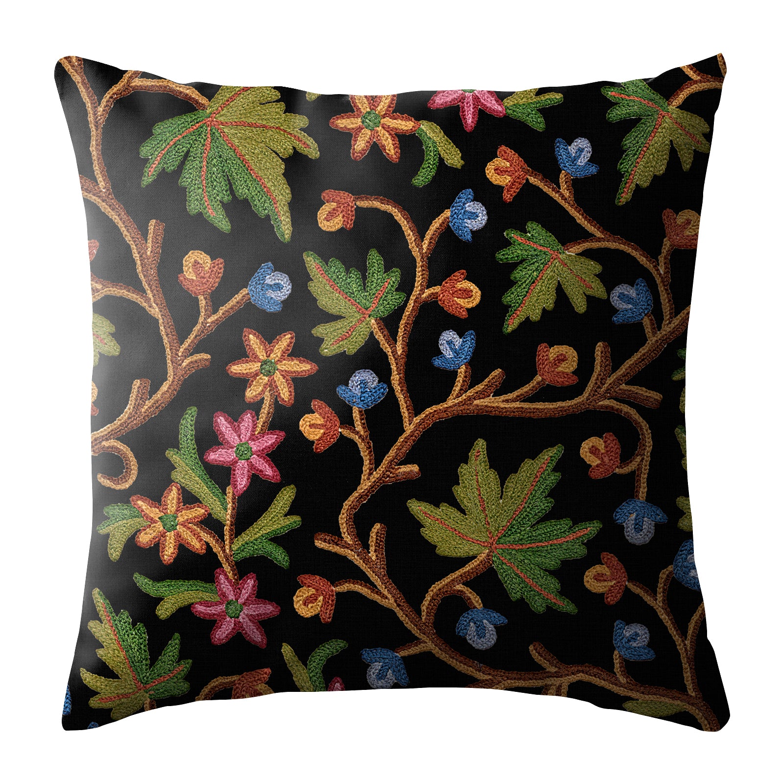 VAROSKI KASHMIRI BLACK DIGITAL PRINTED CUSHION COVER (Pack of 2)