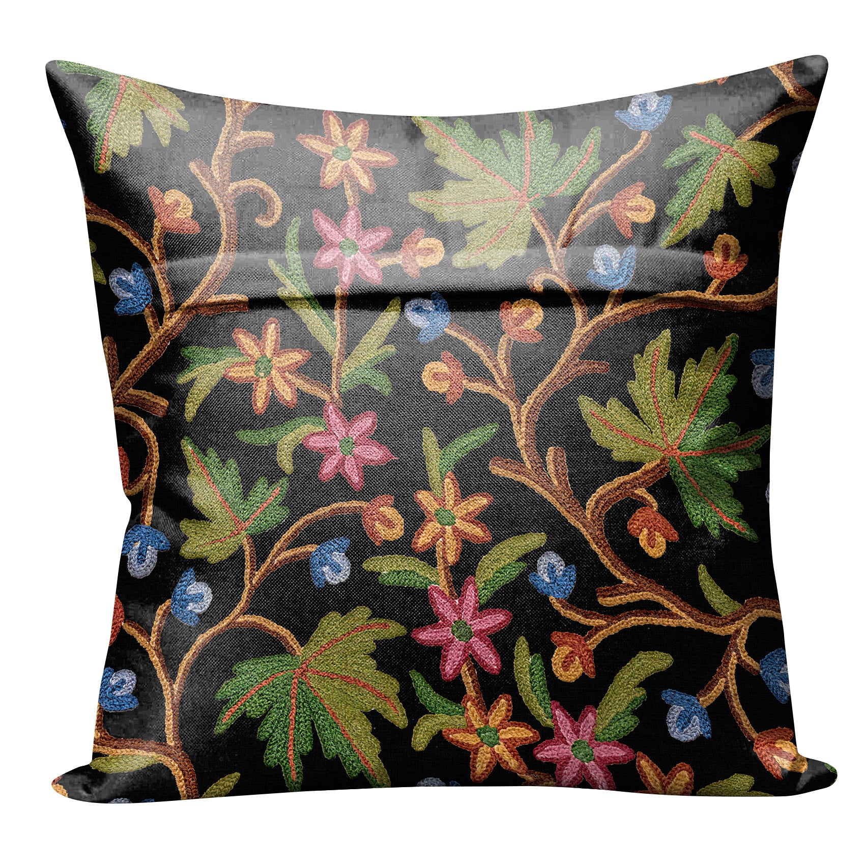 VAROSKI KASHMIRI BLACK DIGITAL PRINTED CUSHION COVER (Pack of 2)