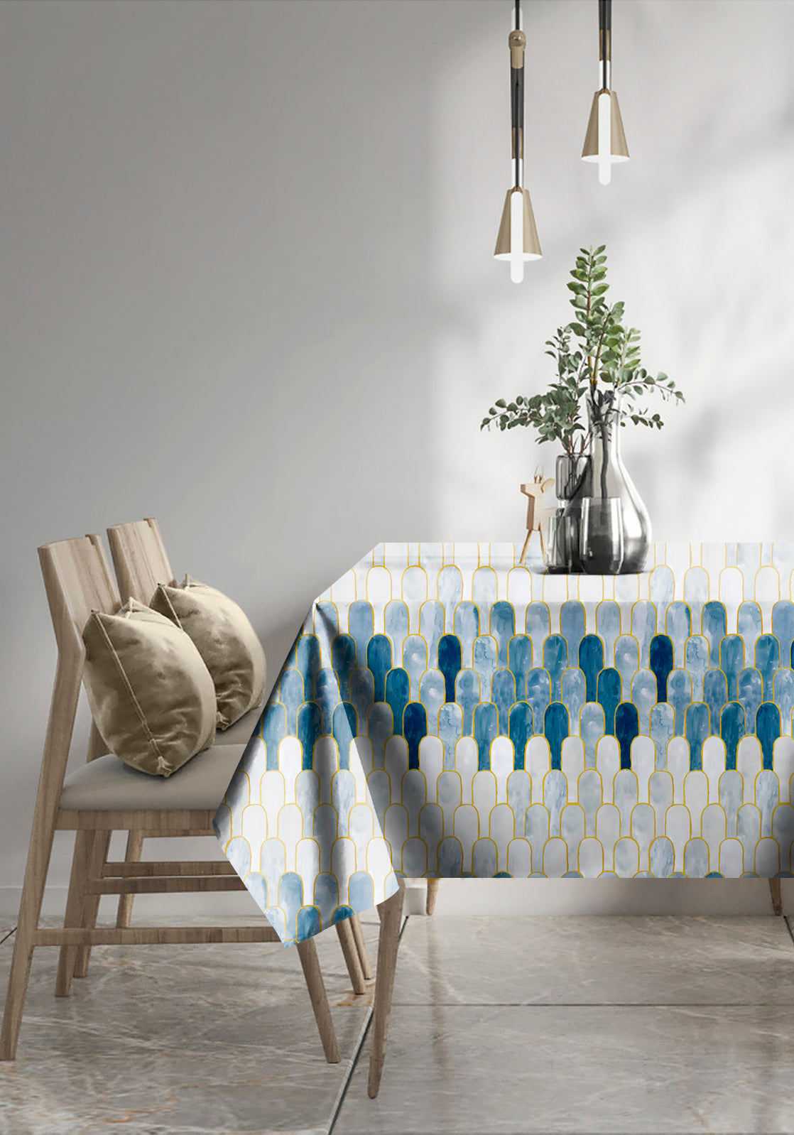 NICOBAR BLUE 6 SEATER TABLE CLOTH