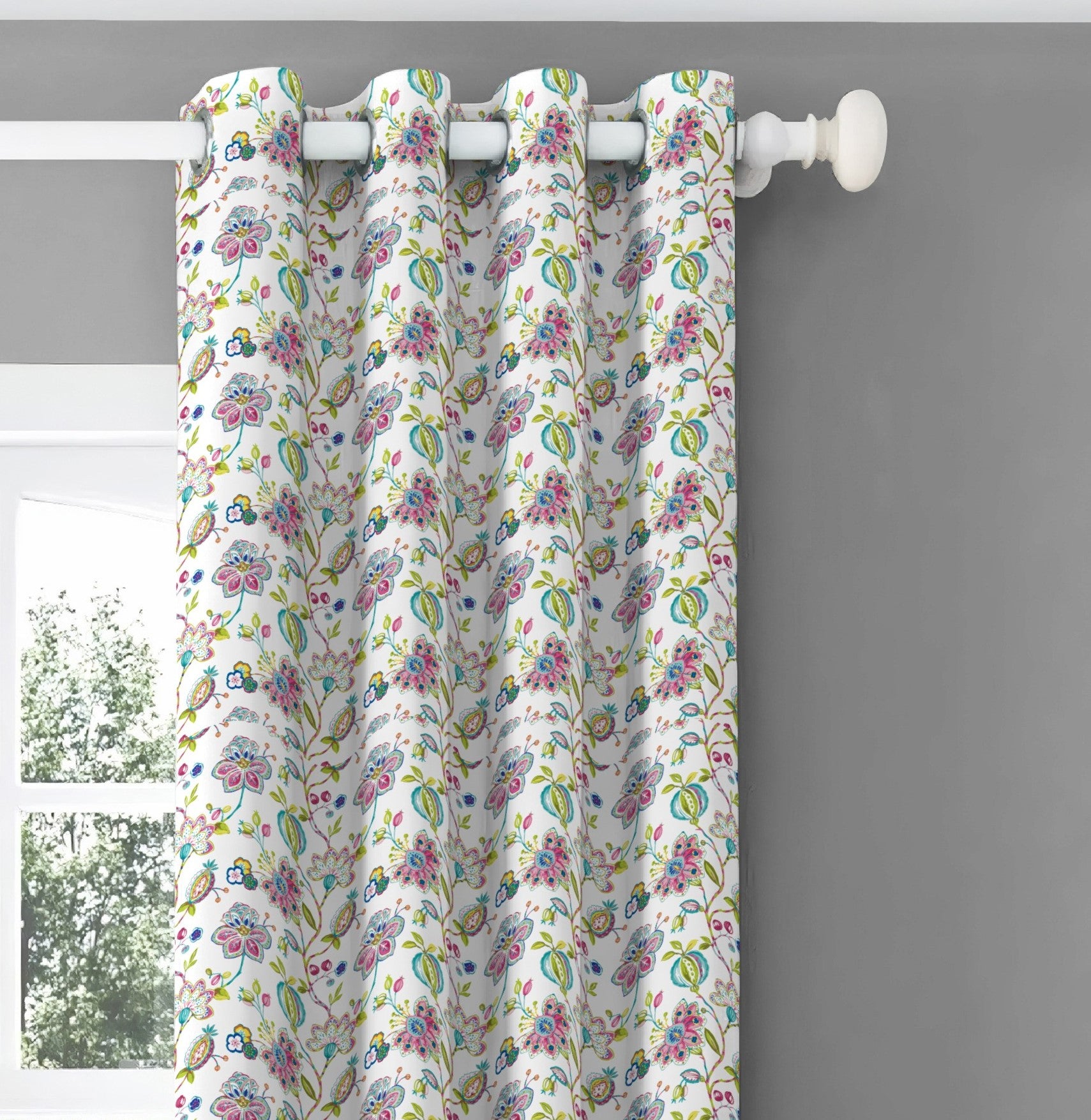 TESSERE MATTY PINK PRINTED ROOM DARKENER/100% BLACKOUT CURTAIN