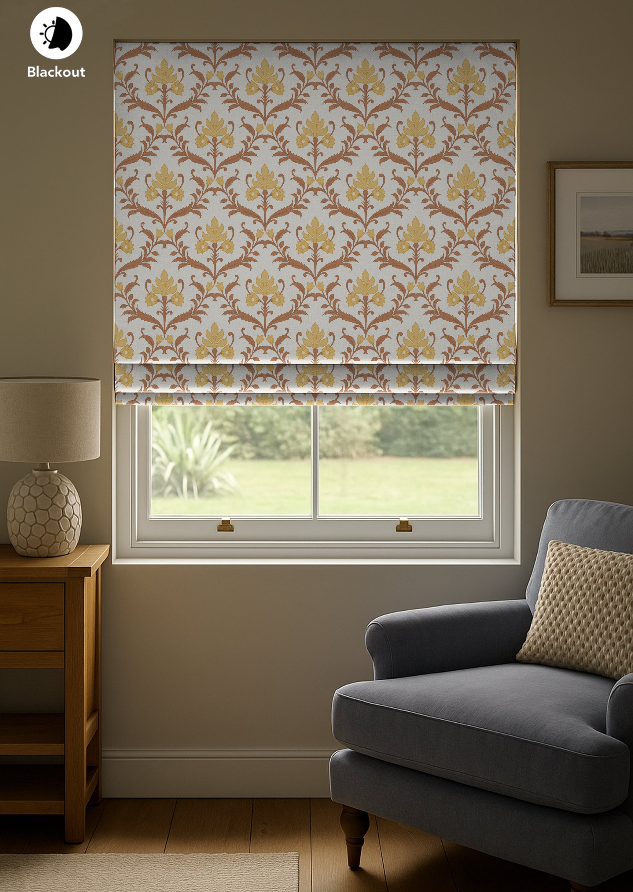 ZODIAC APACHE READY MADE ROMAN BLIND