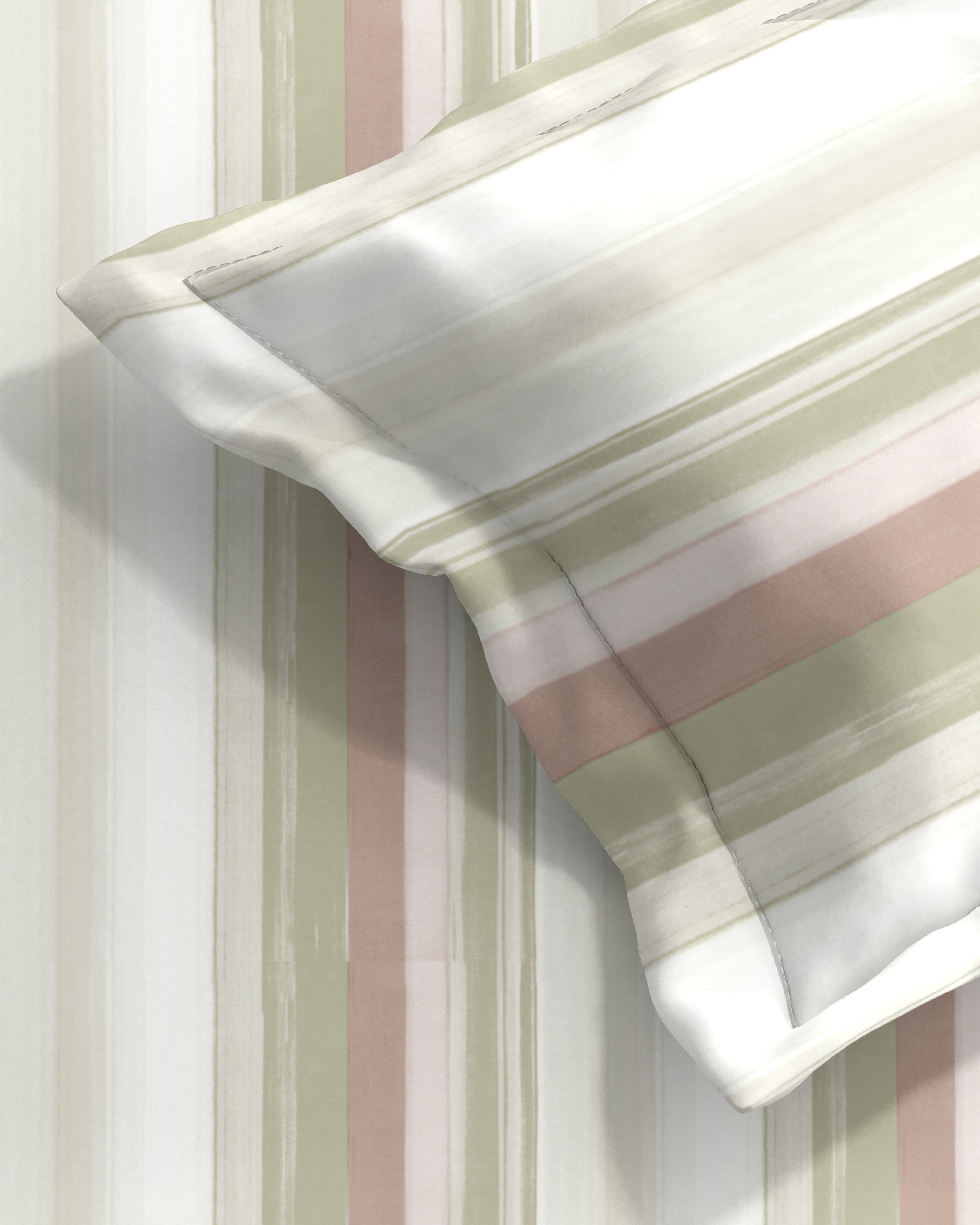 ALVIN STRIPES LIGHTGREEN BEDSHEET WITH PILLOWCOVER