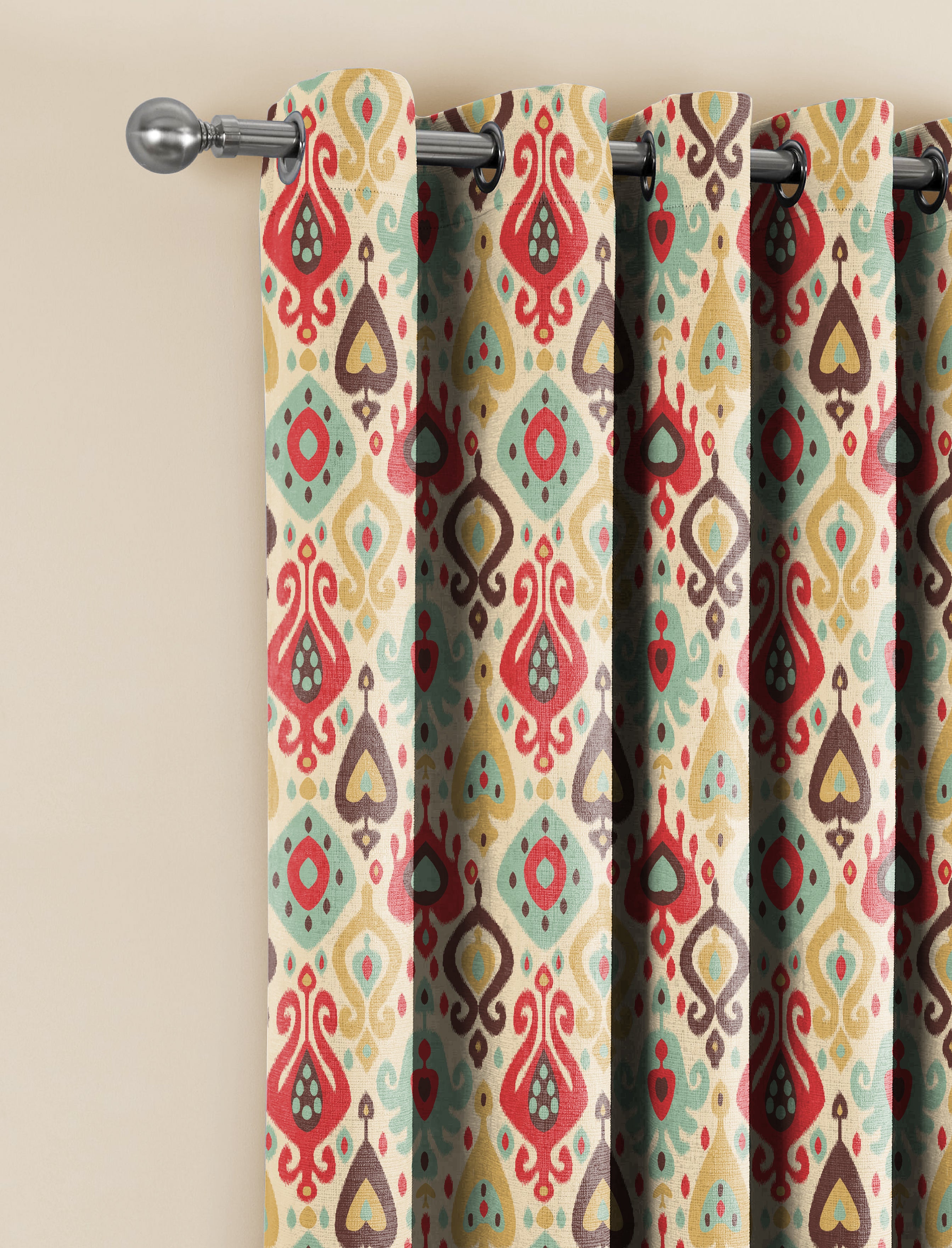 HAYDEN MATTY RED PRINTED ROOM DARKENER CURTAIN