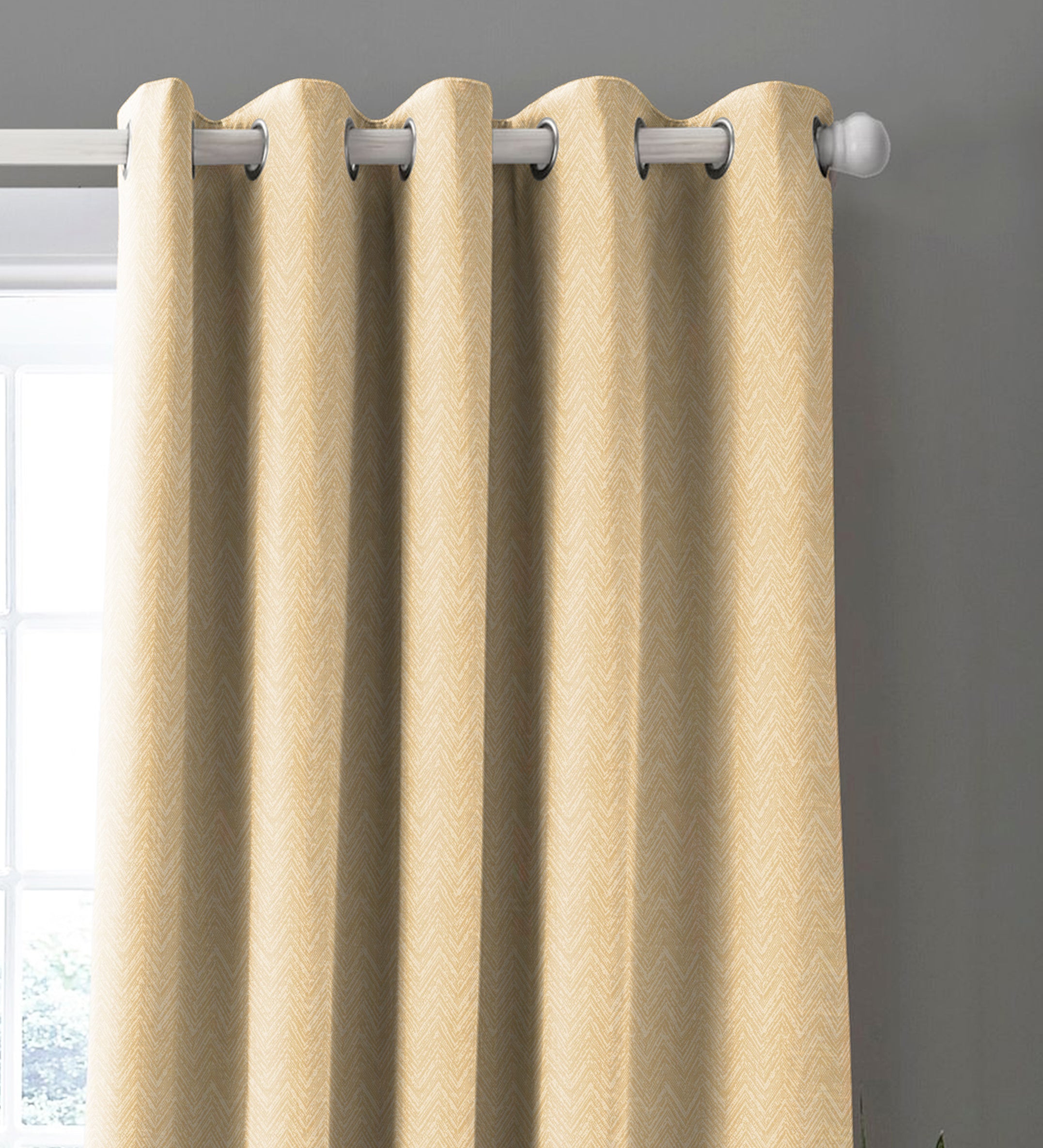 SONORA DARK MUSTARD PRINTED BLACKOUT CURTAIN