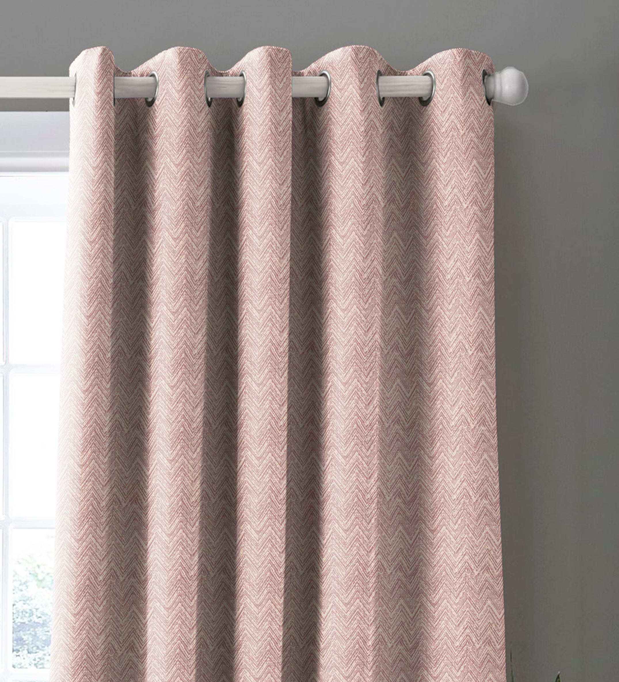 SONORA MEDIUM-PINK PRINTED BLACKOUT CURTAIN