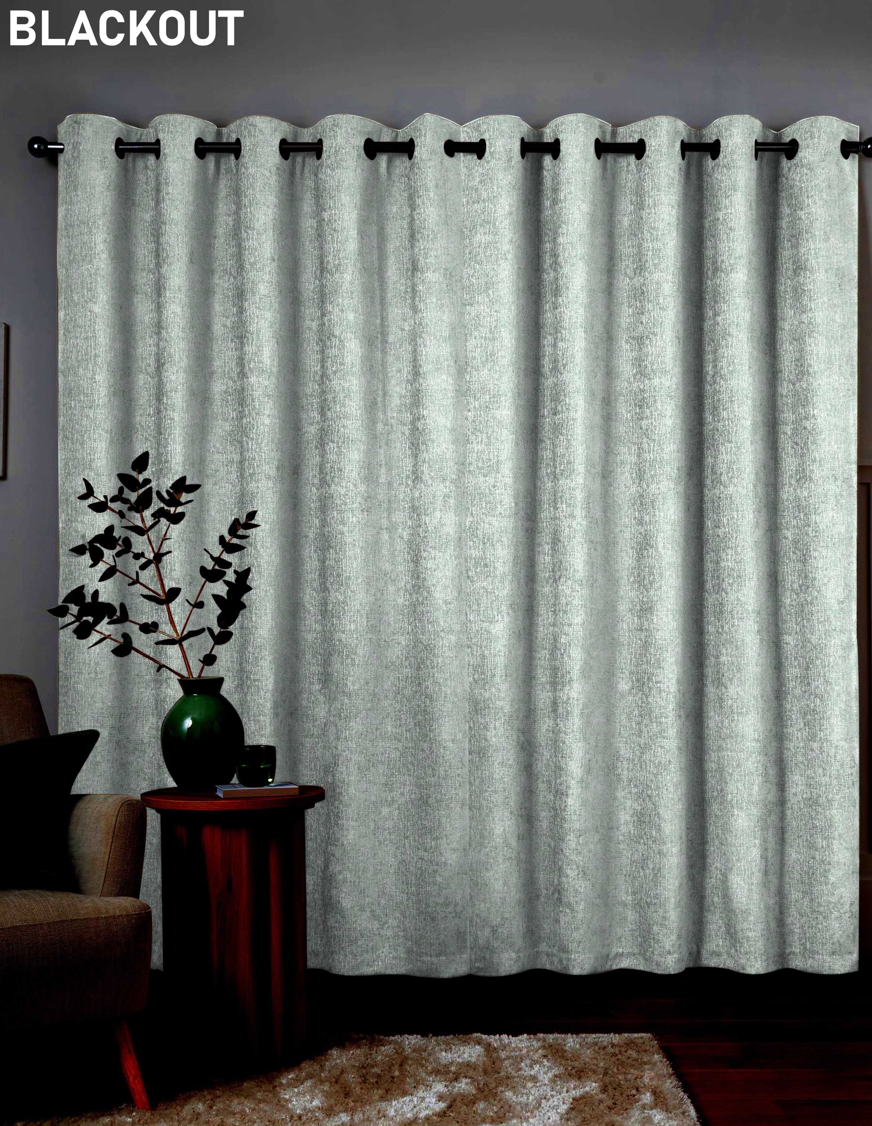FUSION LIGHT MINT PRINTED BLACKOUT CURTAIN