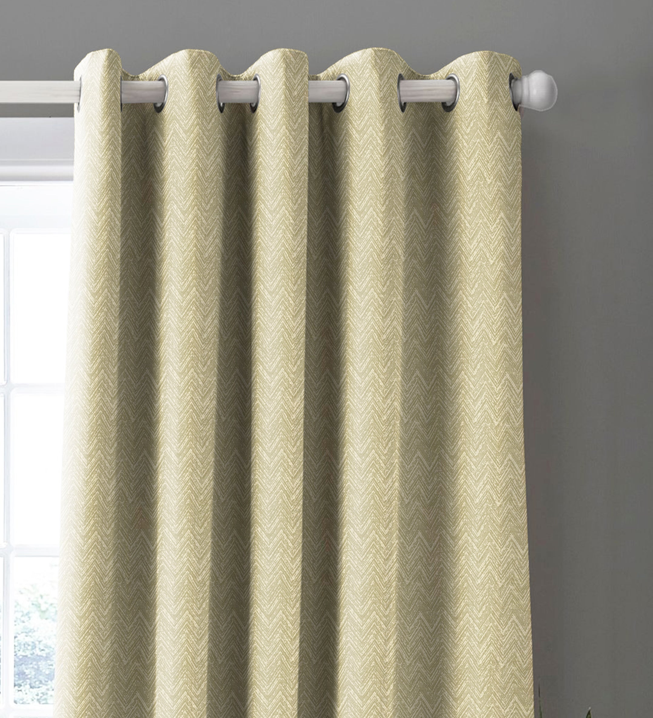 SONORA LIGHT GREEN PRINTED BLACKOUT CURTAIN