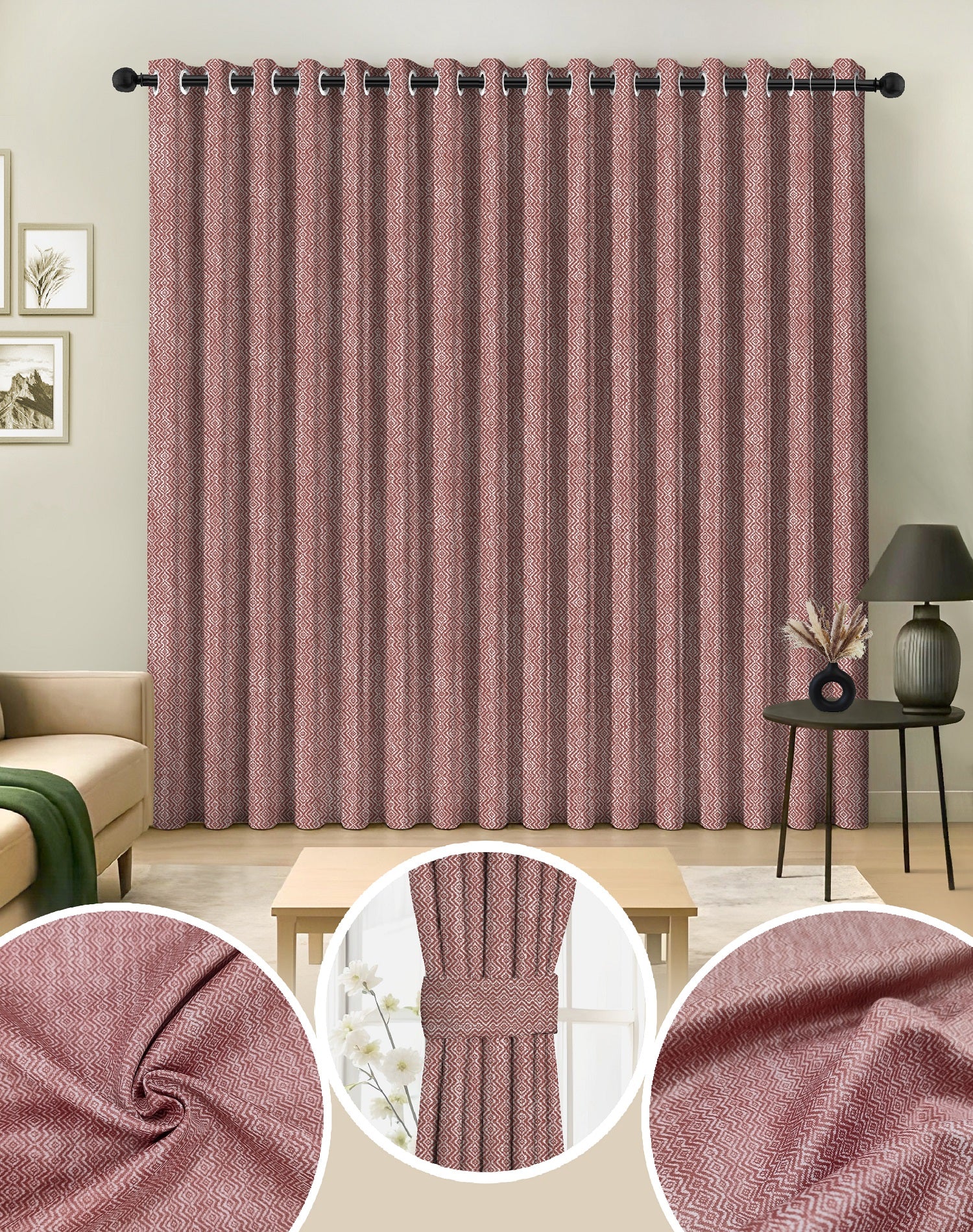 KOVO CLAY DIGITAL PRINTED BLACKOUT CURTAINS