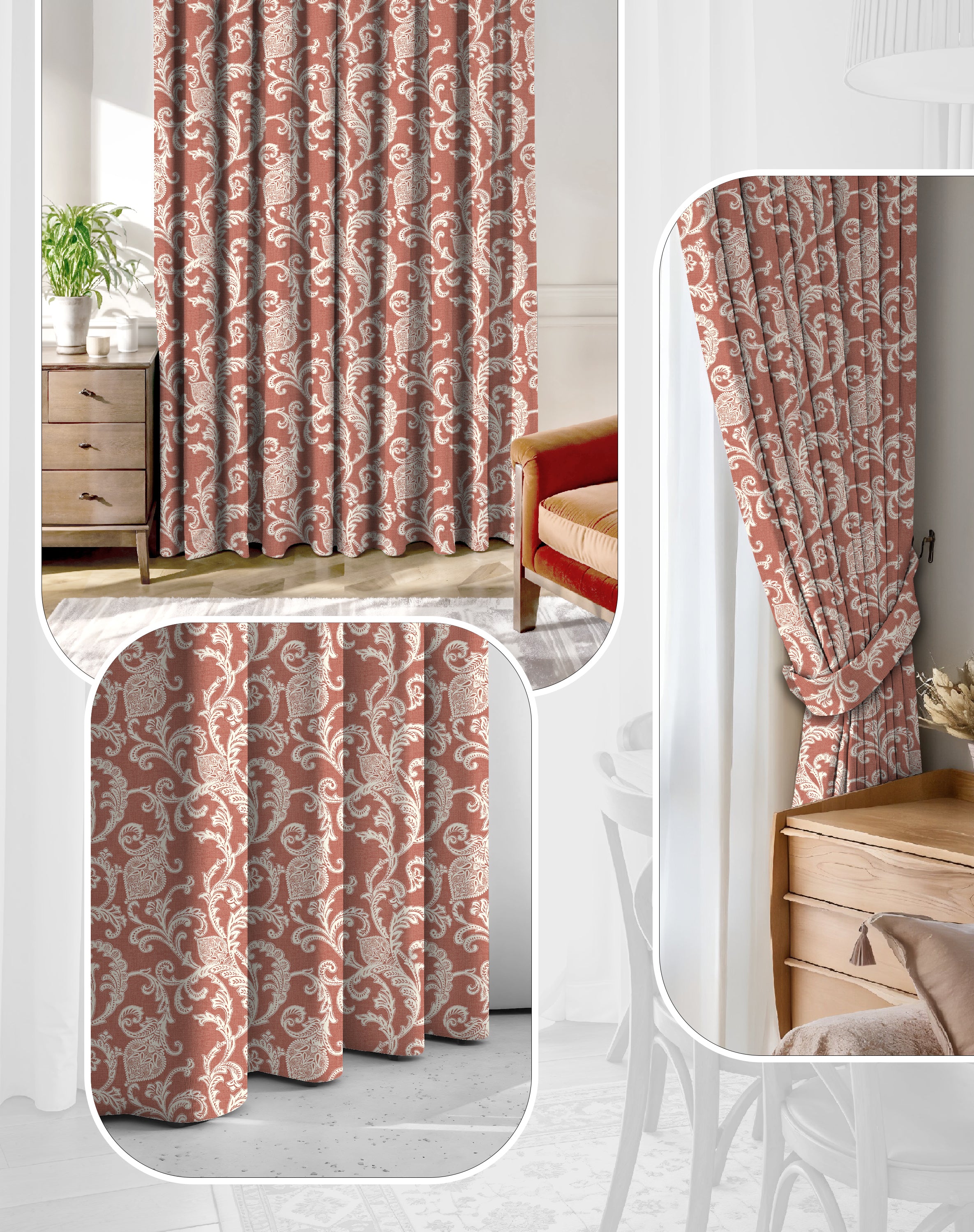 KELVIN BRANDY ROSE DIGITAL PRINTED BLACKOUT CURTAINS
