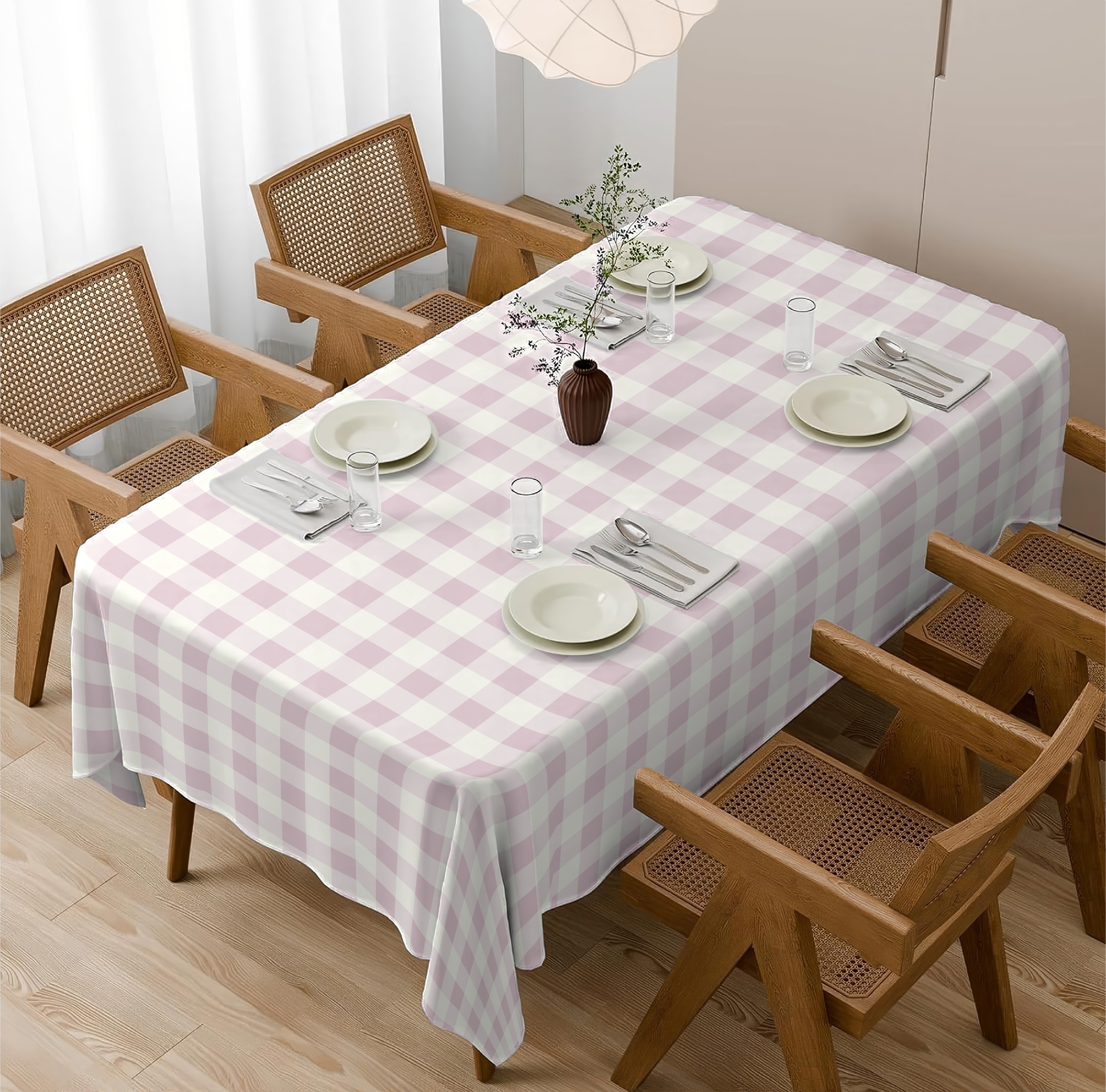 SPRING GALLERY BIG CHECK CAVERN PINK TABLE CLOTH