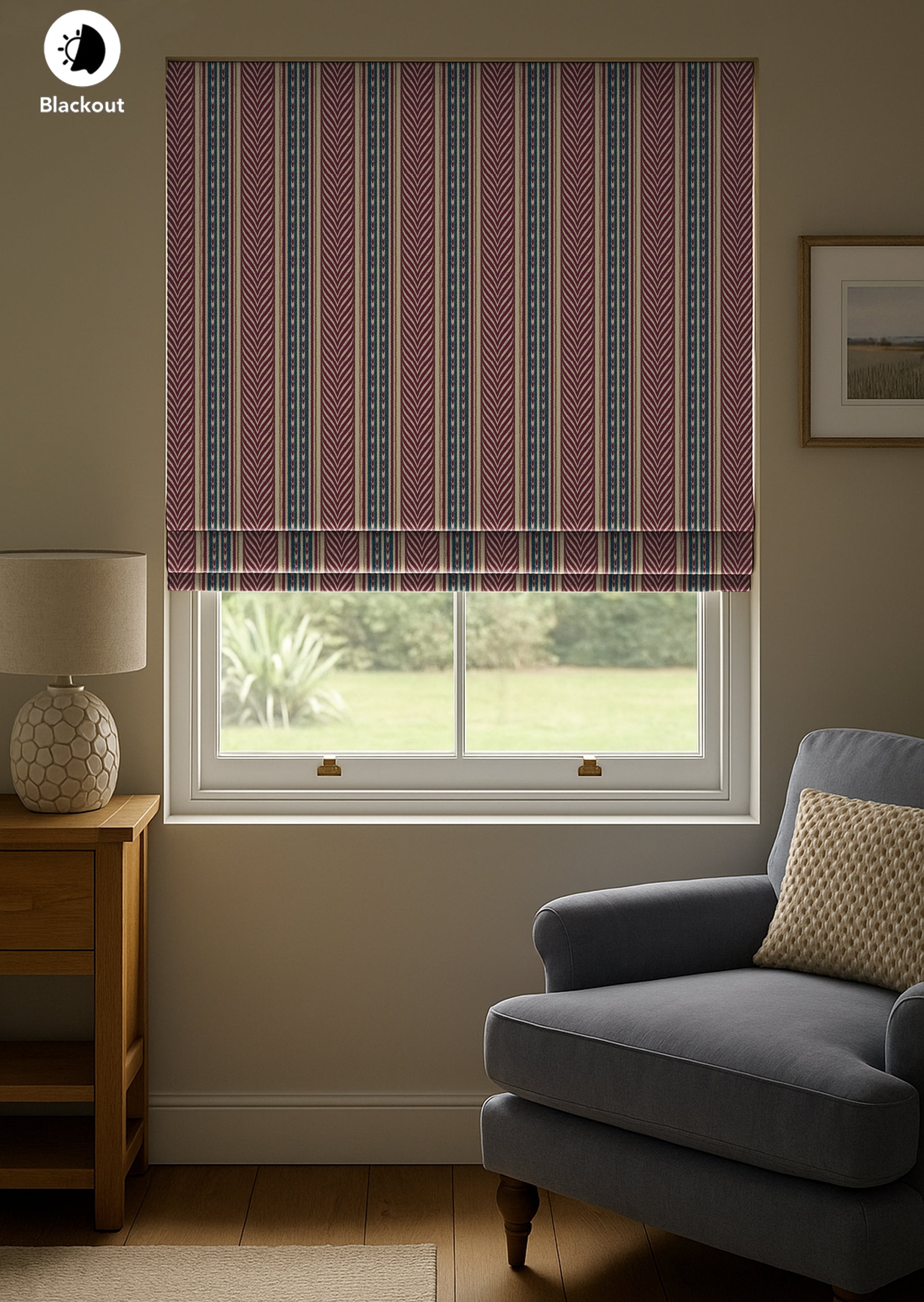 HAILEY RUST READY MADE ROMAN BLIND