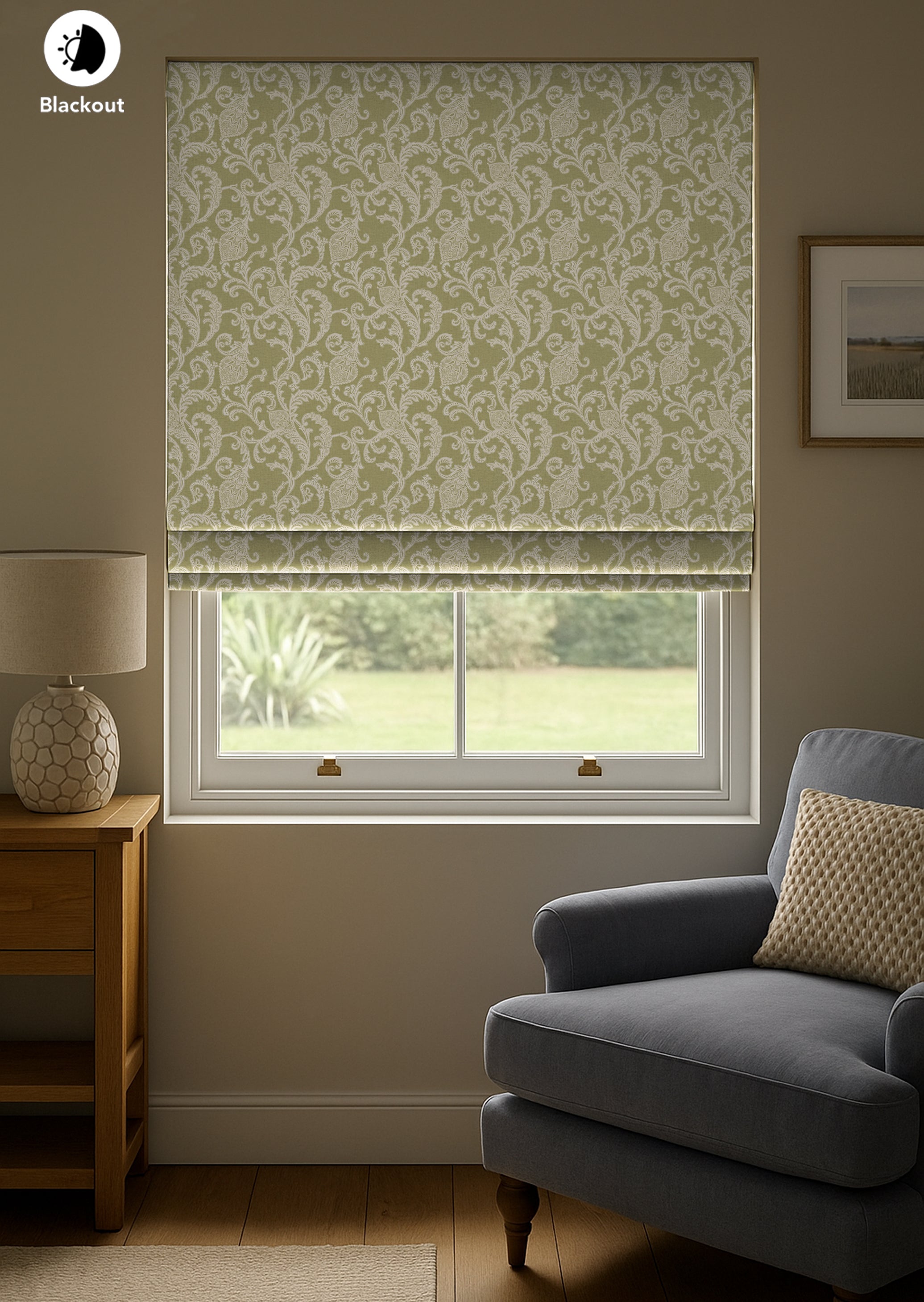 KOCHIN AVOCADO READY MADE ROMAN BLIND