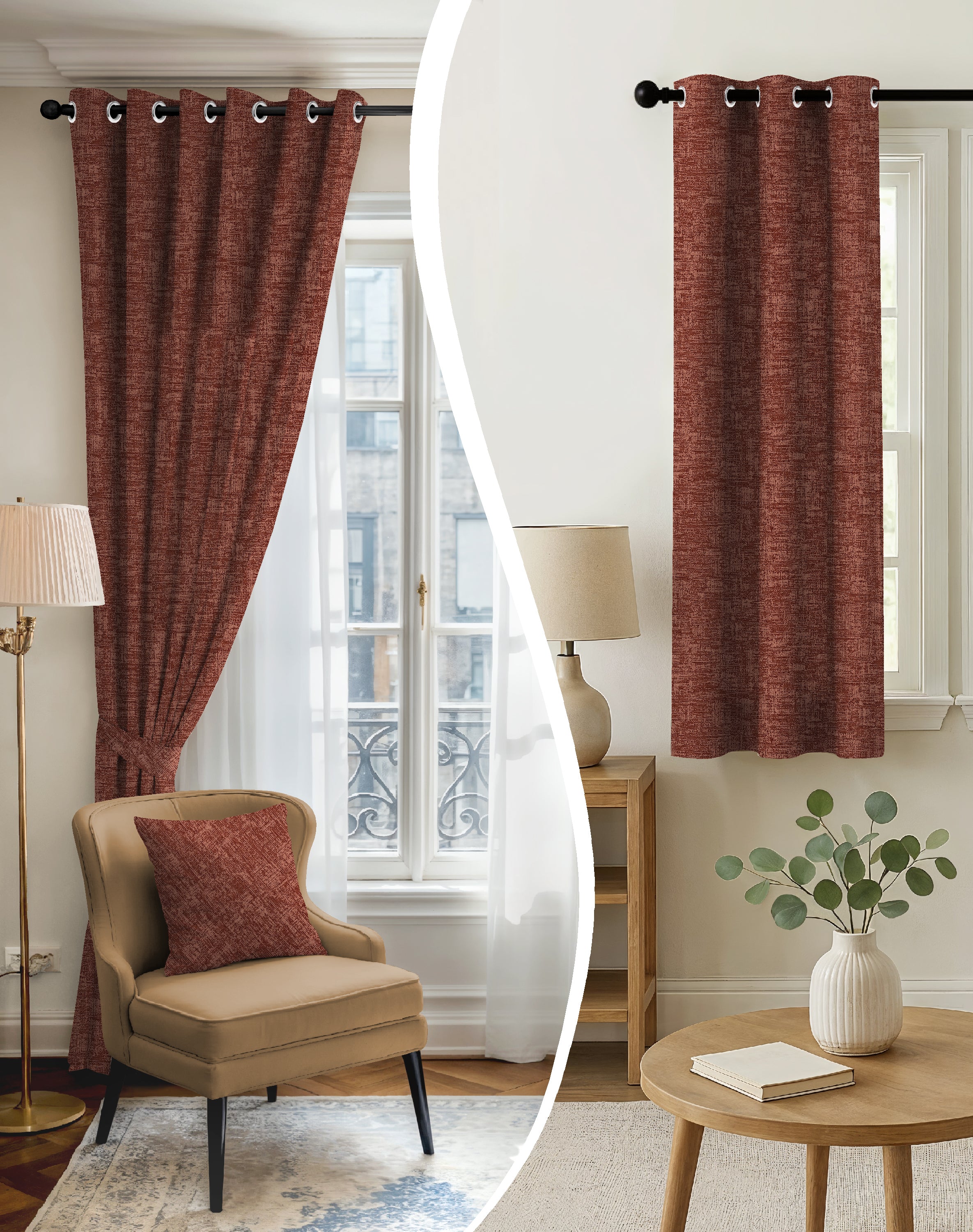 LIVA CLAY DIGITAL PRINTED BLACKOUT CURTAINS