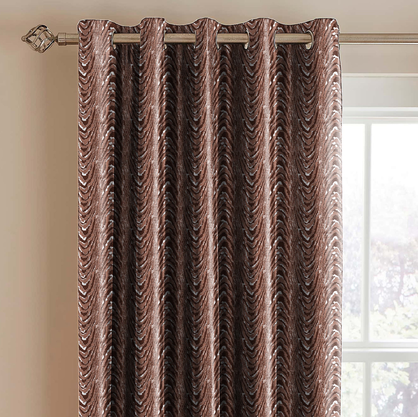MOIRE RUST PRINTED BLACKOUT CURTAIN