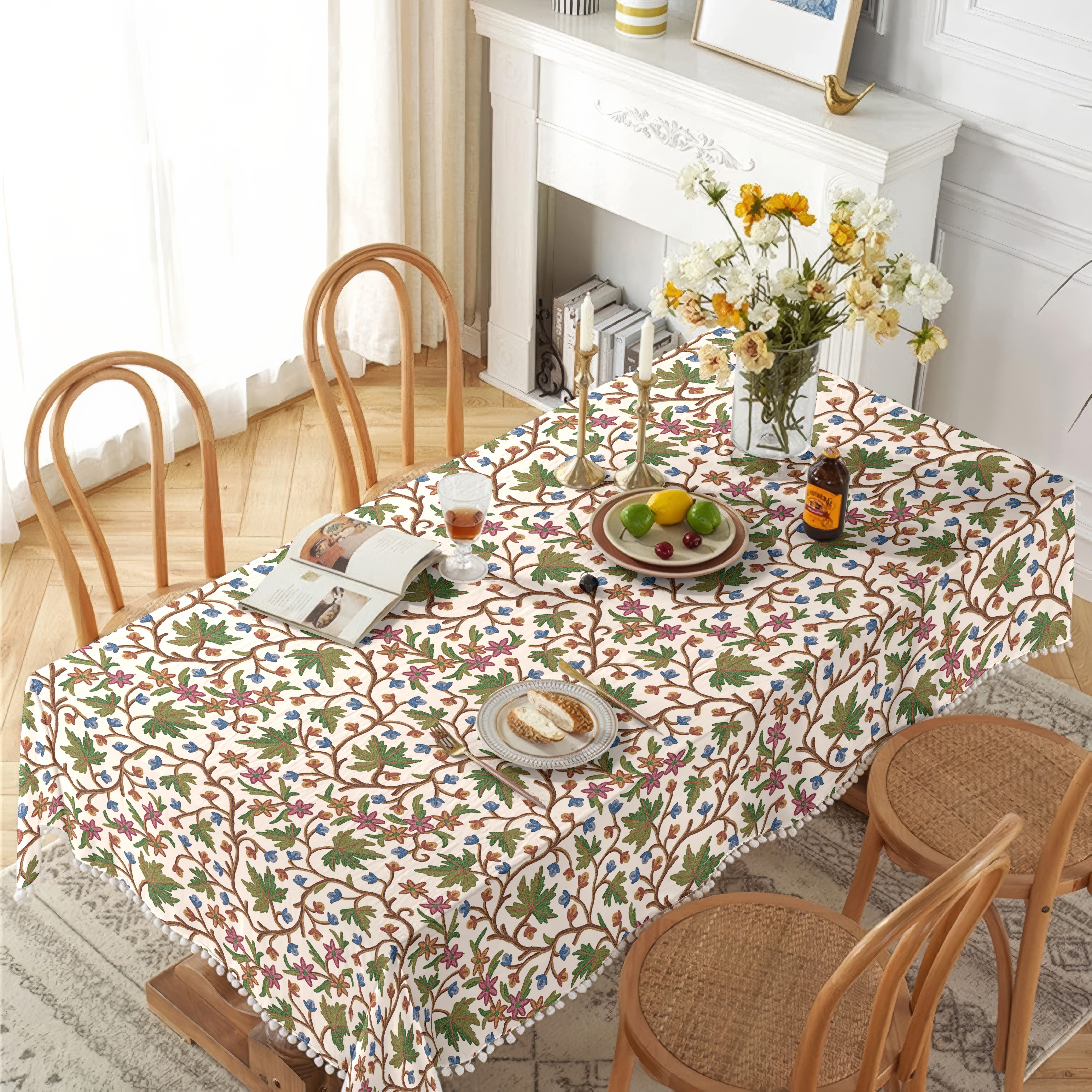 KASHMIRI LEAF GREEN TABLE CLOTH