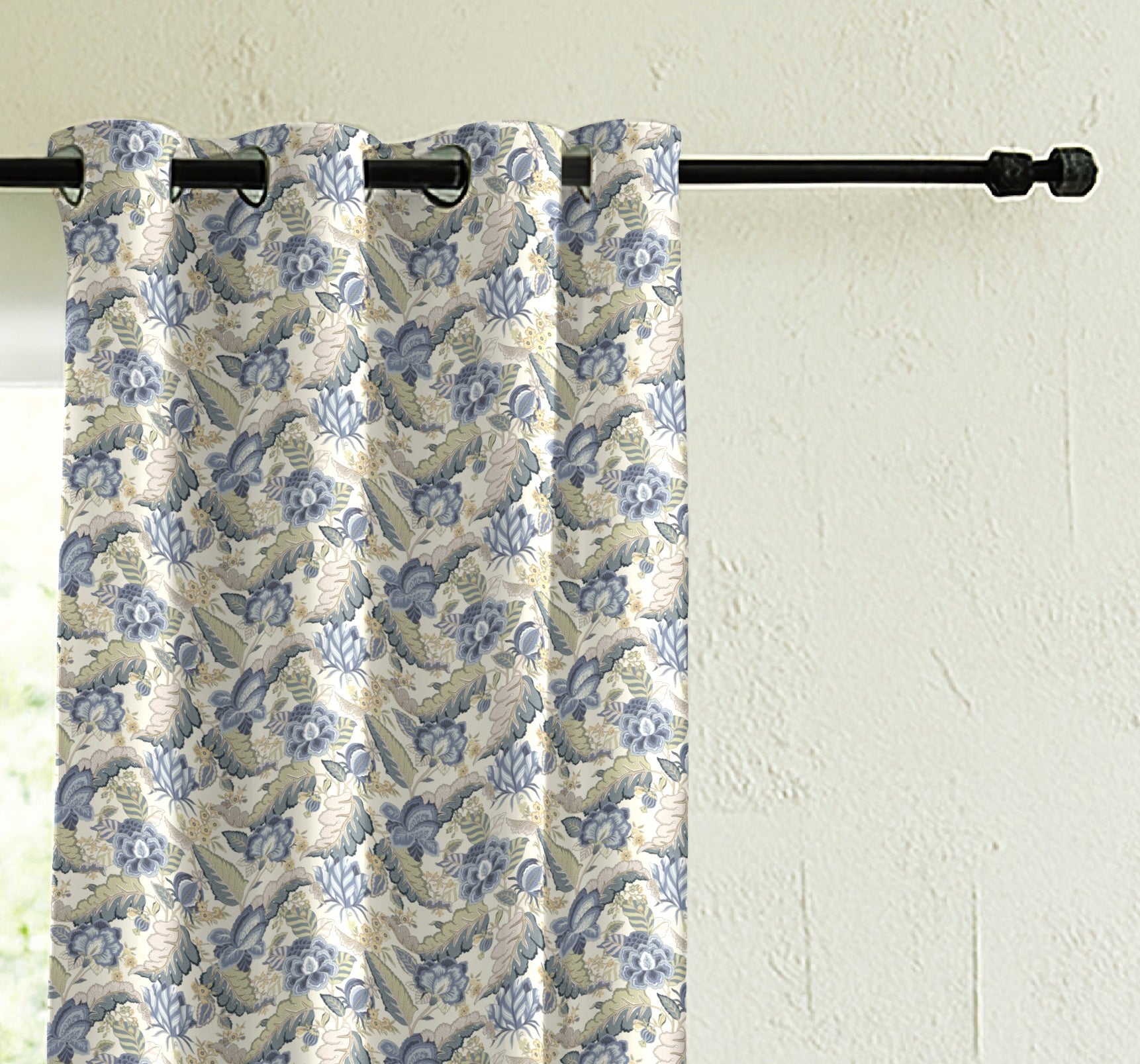 LUCETTA ANTHEM BLUE ROOM DARKENING PRINTED CURTAIN