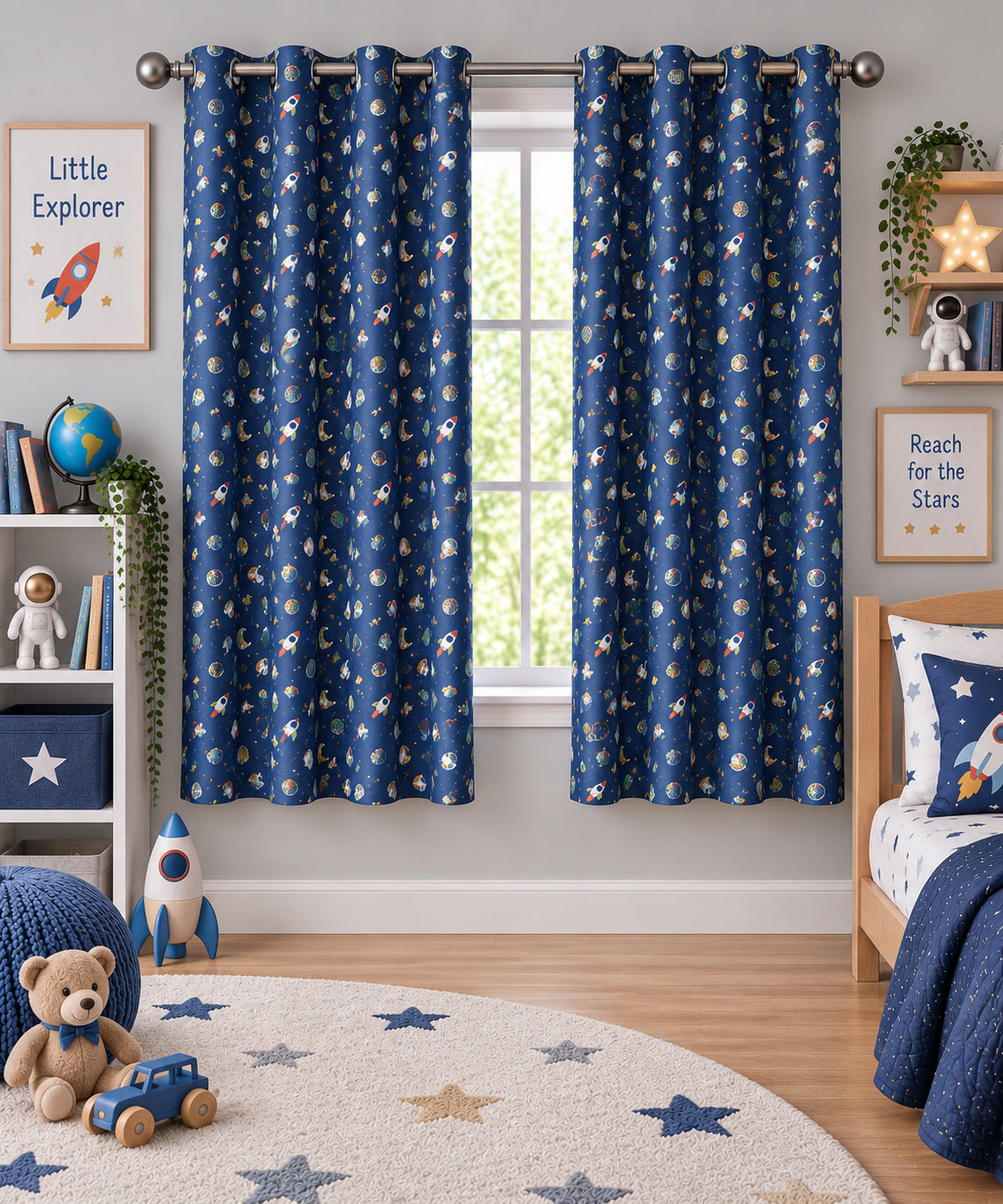 Galaxy Adventure Printed Curtain