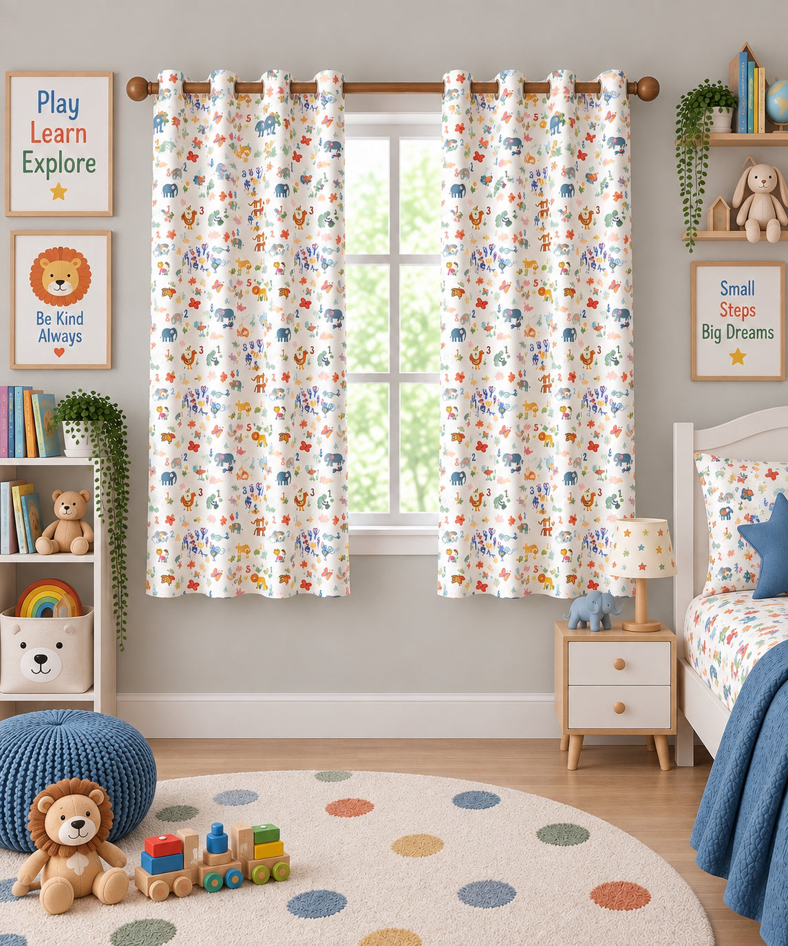 Animals Printed Curtain