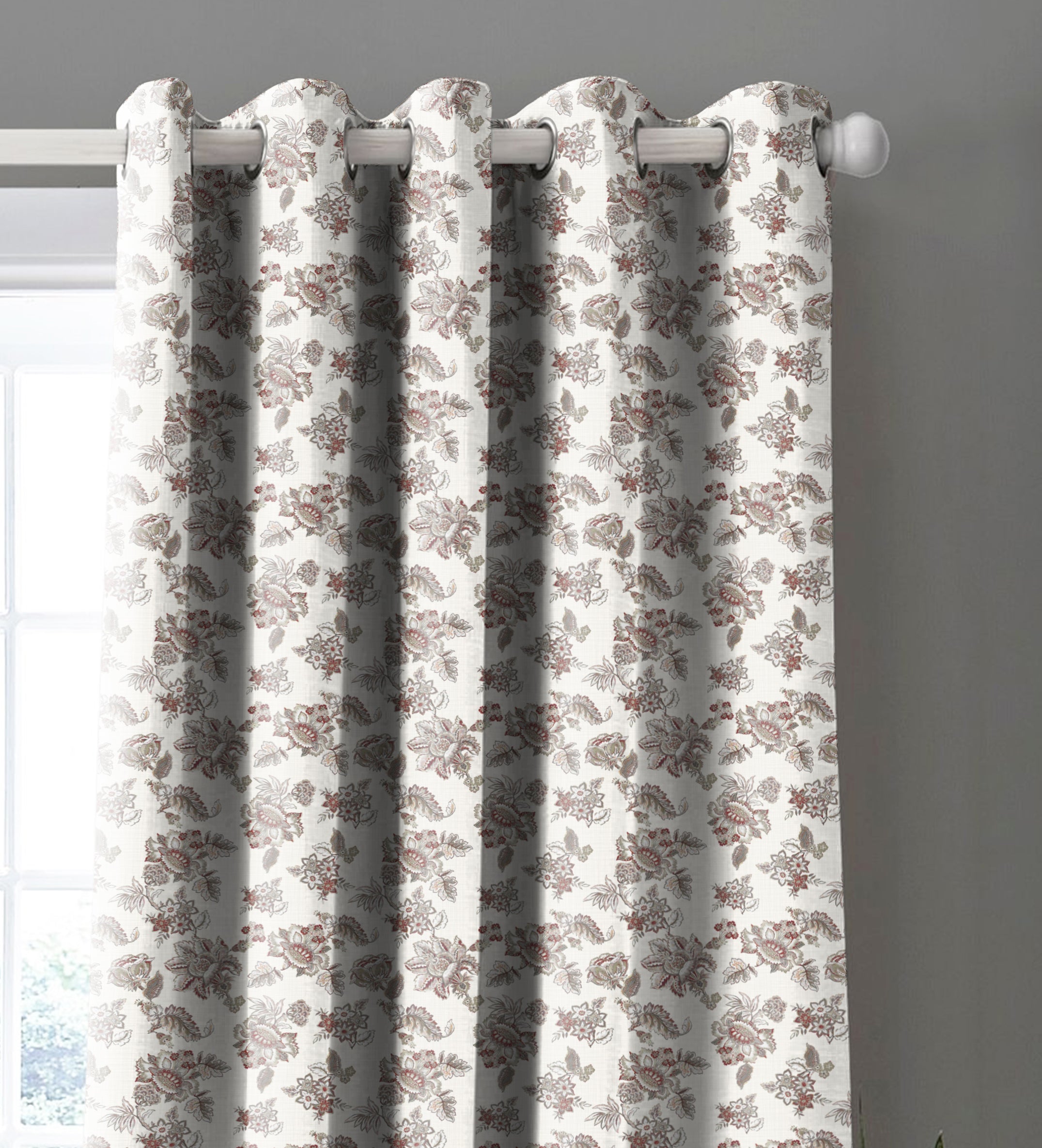 ANZIO RED PRINTED BLACKOUT CURTAIN