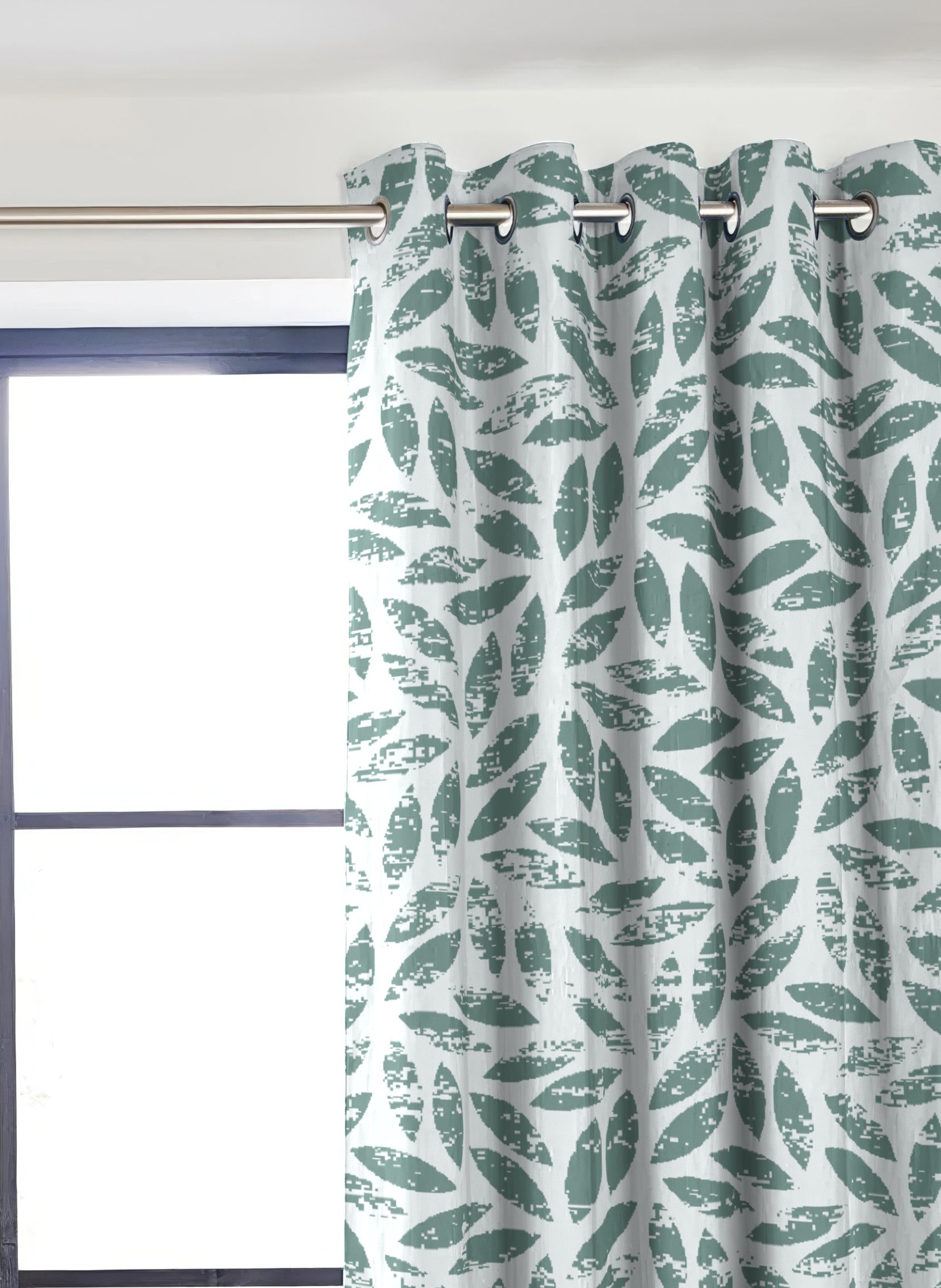 LAMPASSO SEAGREEN PRINTED BLACKOUT CURTAIN
