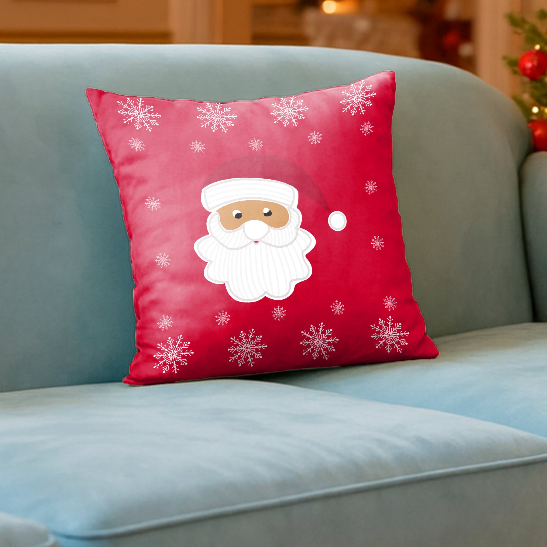 CHRISTMAS SANTA FACE CUSHION COVER (Pack of 2)