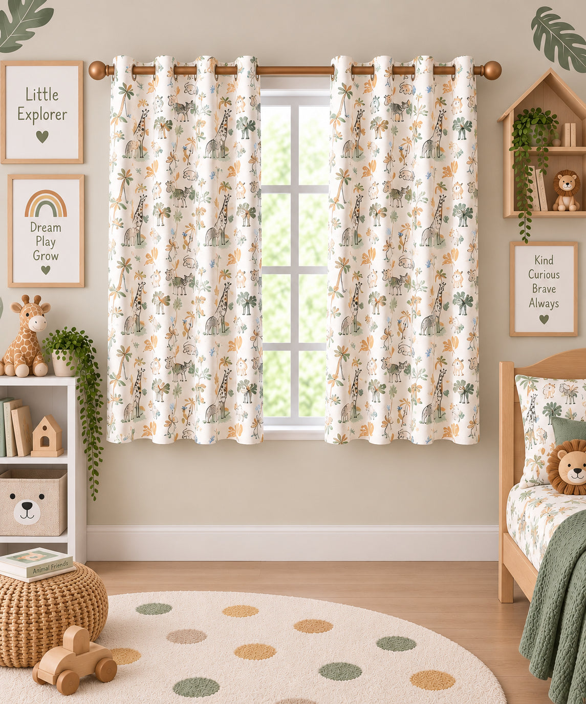 Animals Printed Curtain