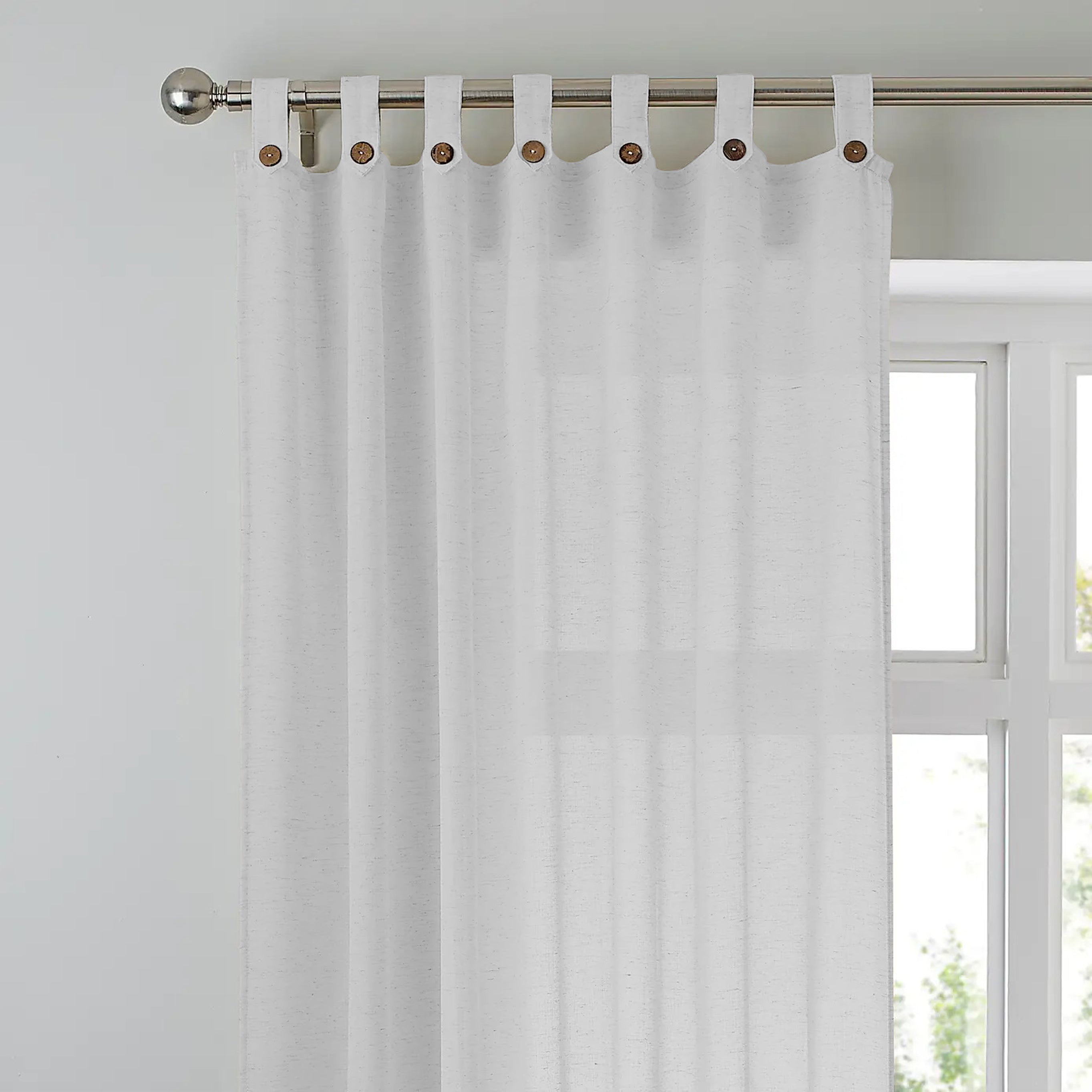 WHITE LINEN SHEER CURTAIN