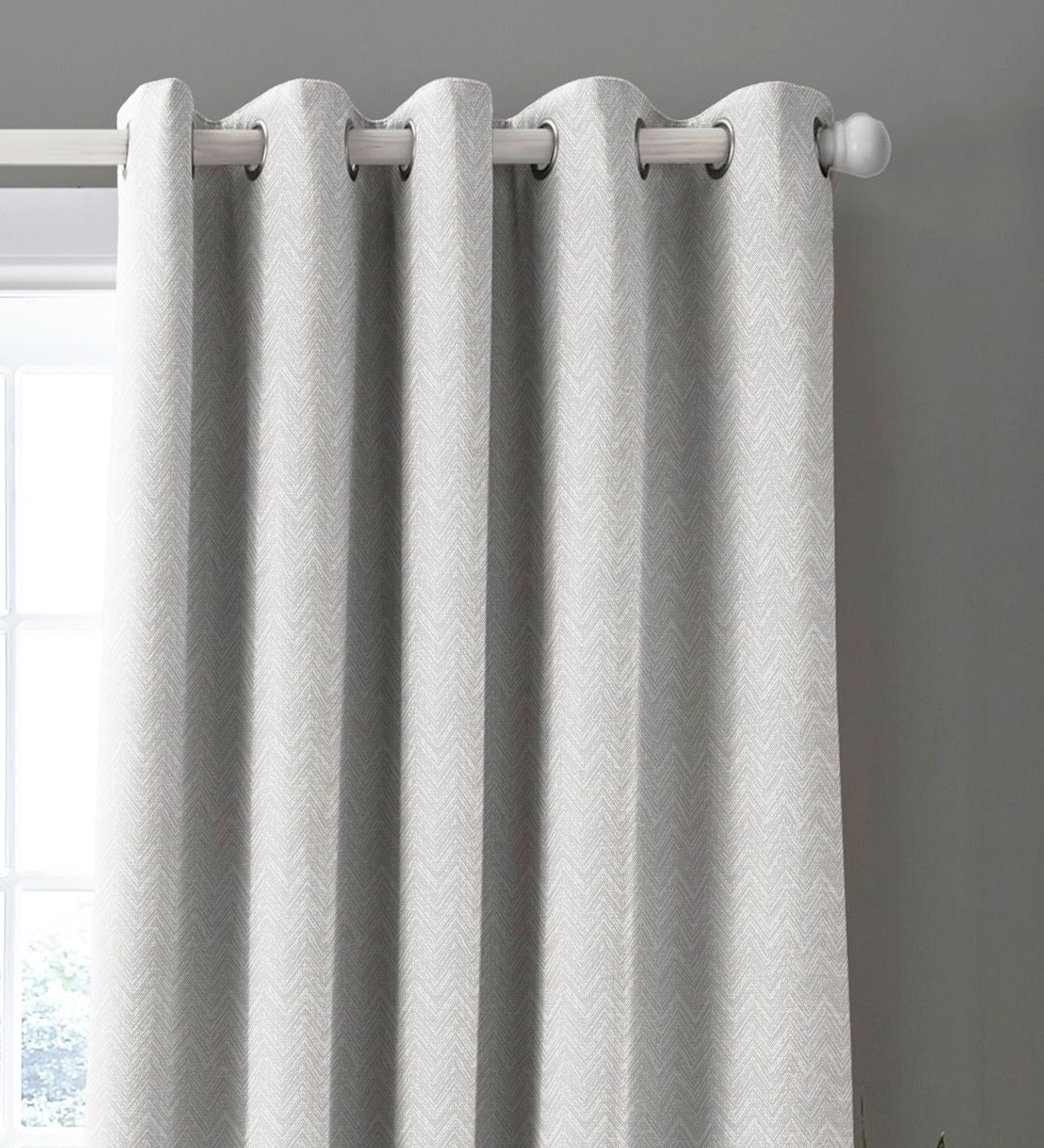 SONORA LIGHT GREY PRINTED BLACKOUT CURTAIN