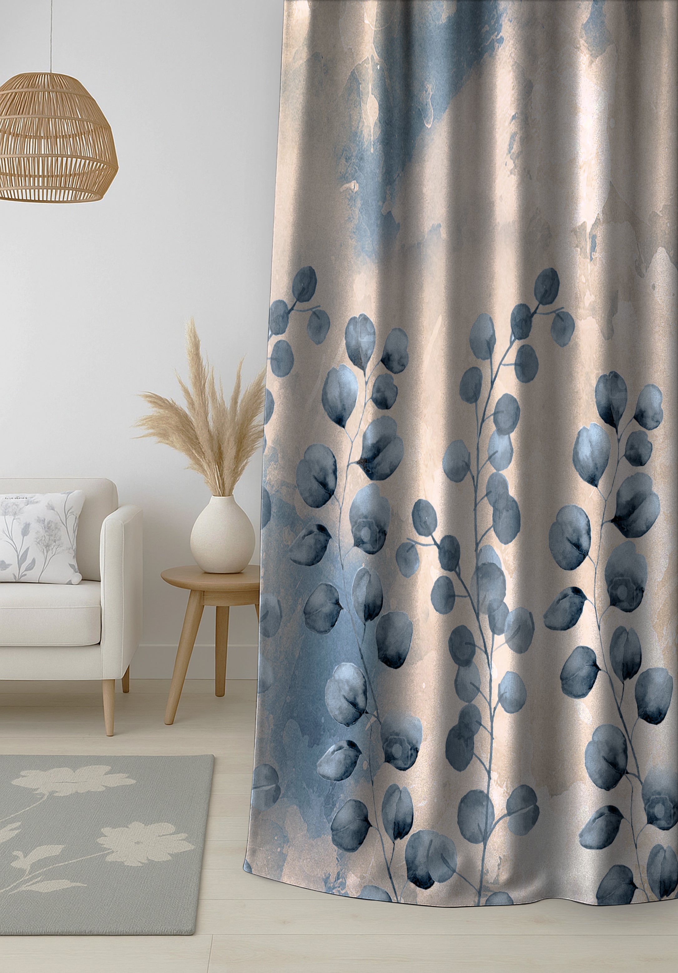 ASTRID BEIGE PRINTED BLACKOUT CURTAIN
