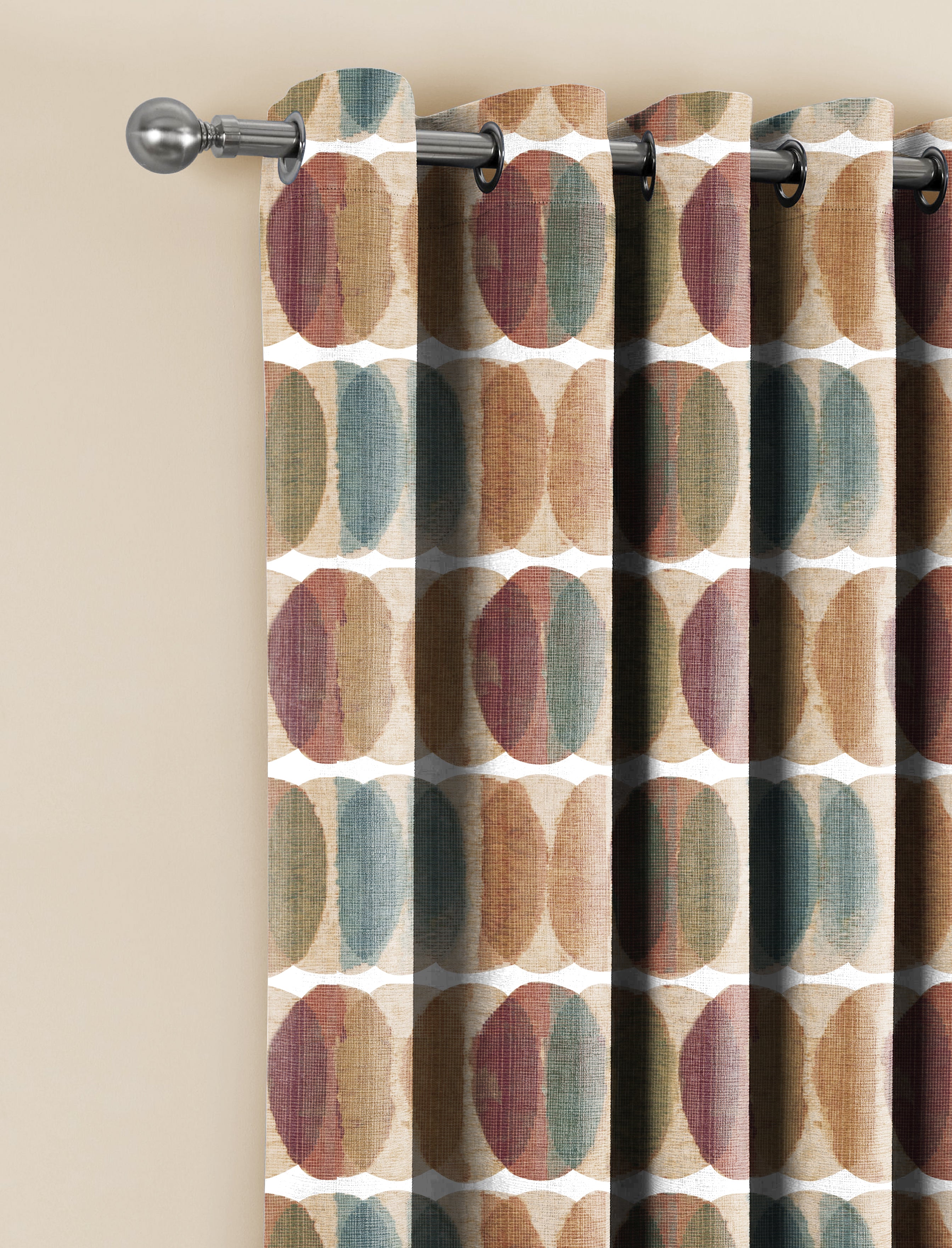 ELMORE ANTHEM ORANGE ROOM DARKENING PRINTED CURTAIN