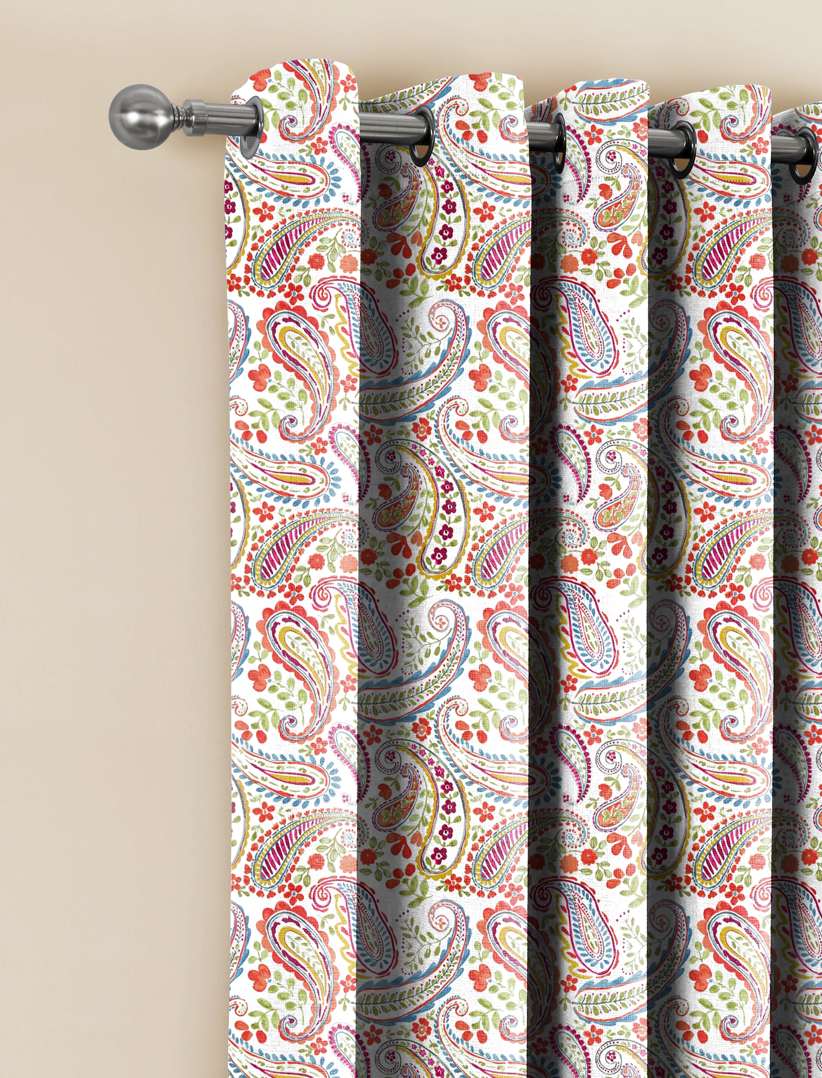 PANAMA ANTHEM RED ROOM DARKENING PRINTED CURTAIN