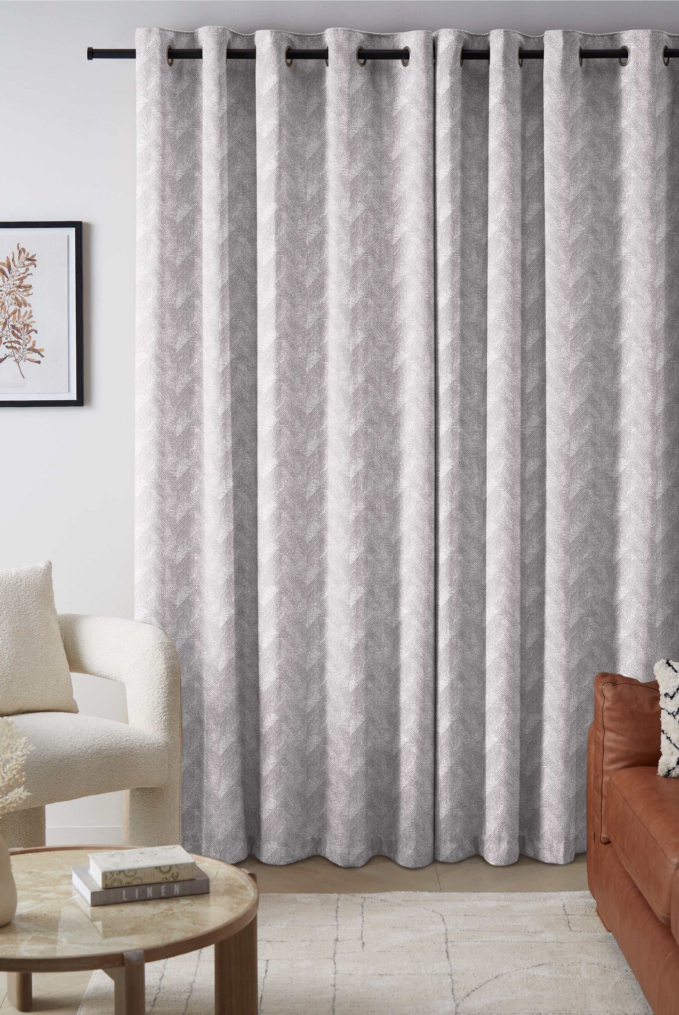 ENSLEY PEWTER PRINTED BLACKOUT CURTAIN