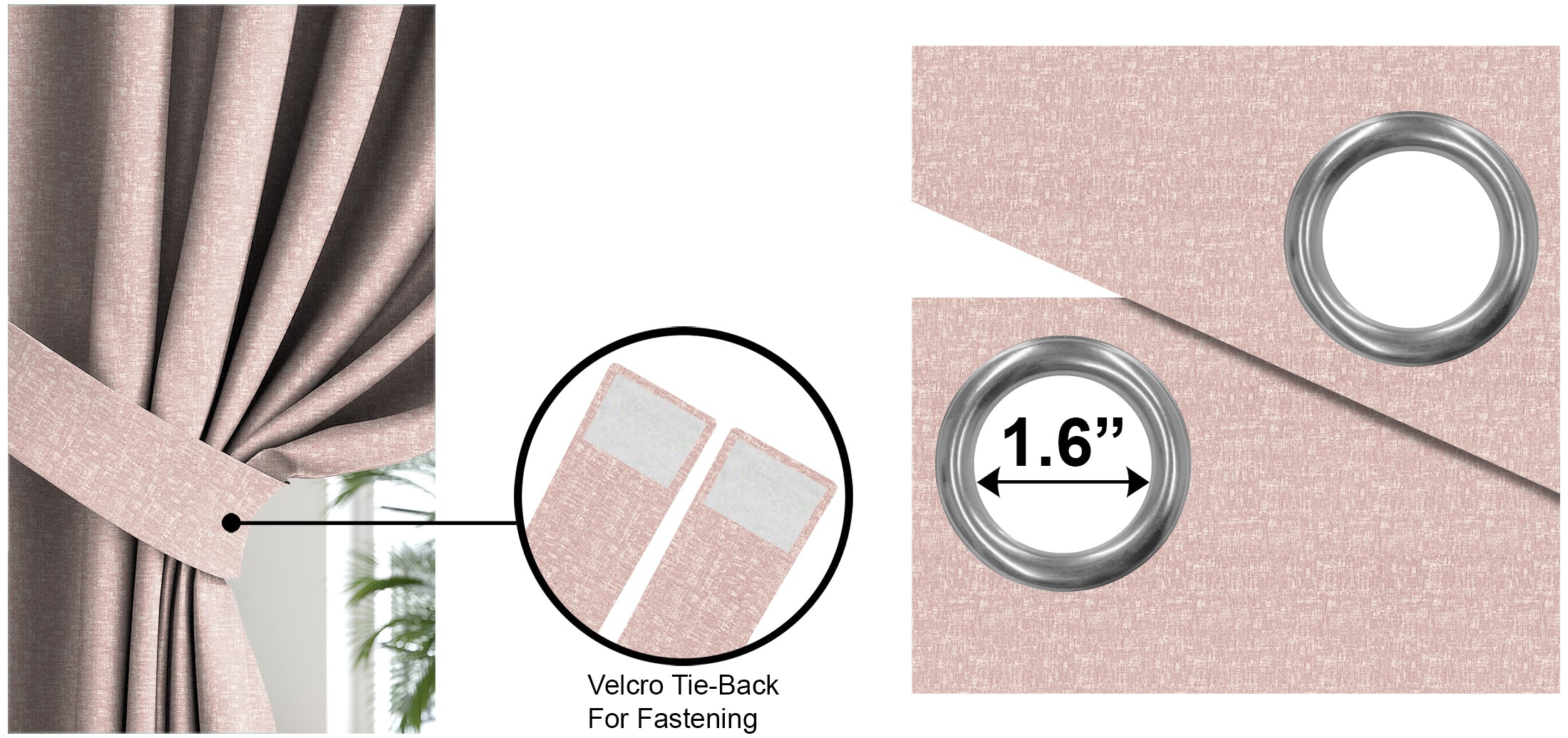 SUNBLOCK TEXTURE LASA BABY PINK PRINTED BLACKOUT CURTAIN