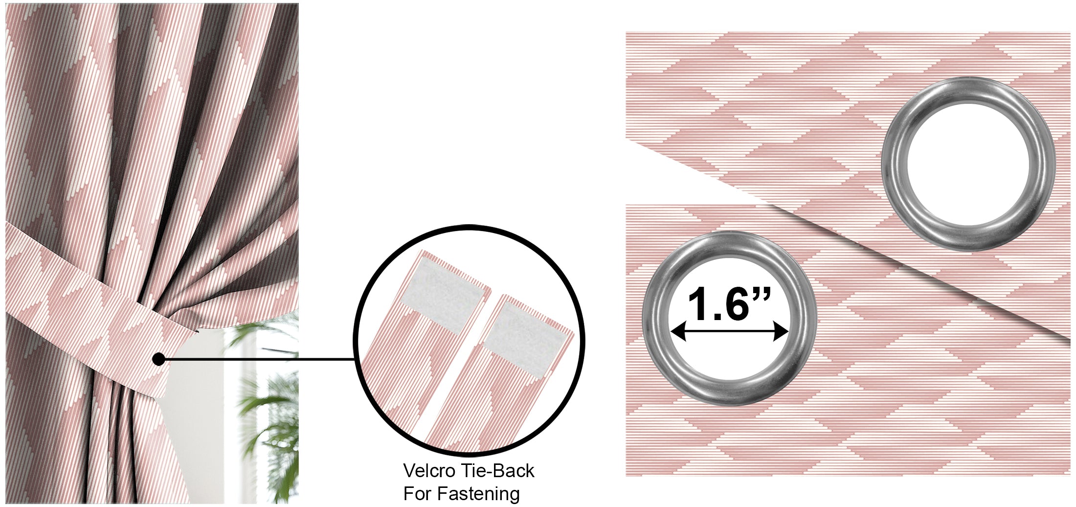 OSLO BABY PINK PRINTED BLACKOUT CURTAINS