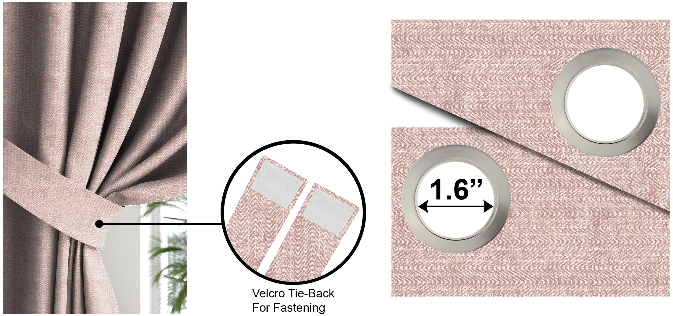 TURIN BABY PINK PRINTED BLACKOUT CURTAIN