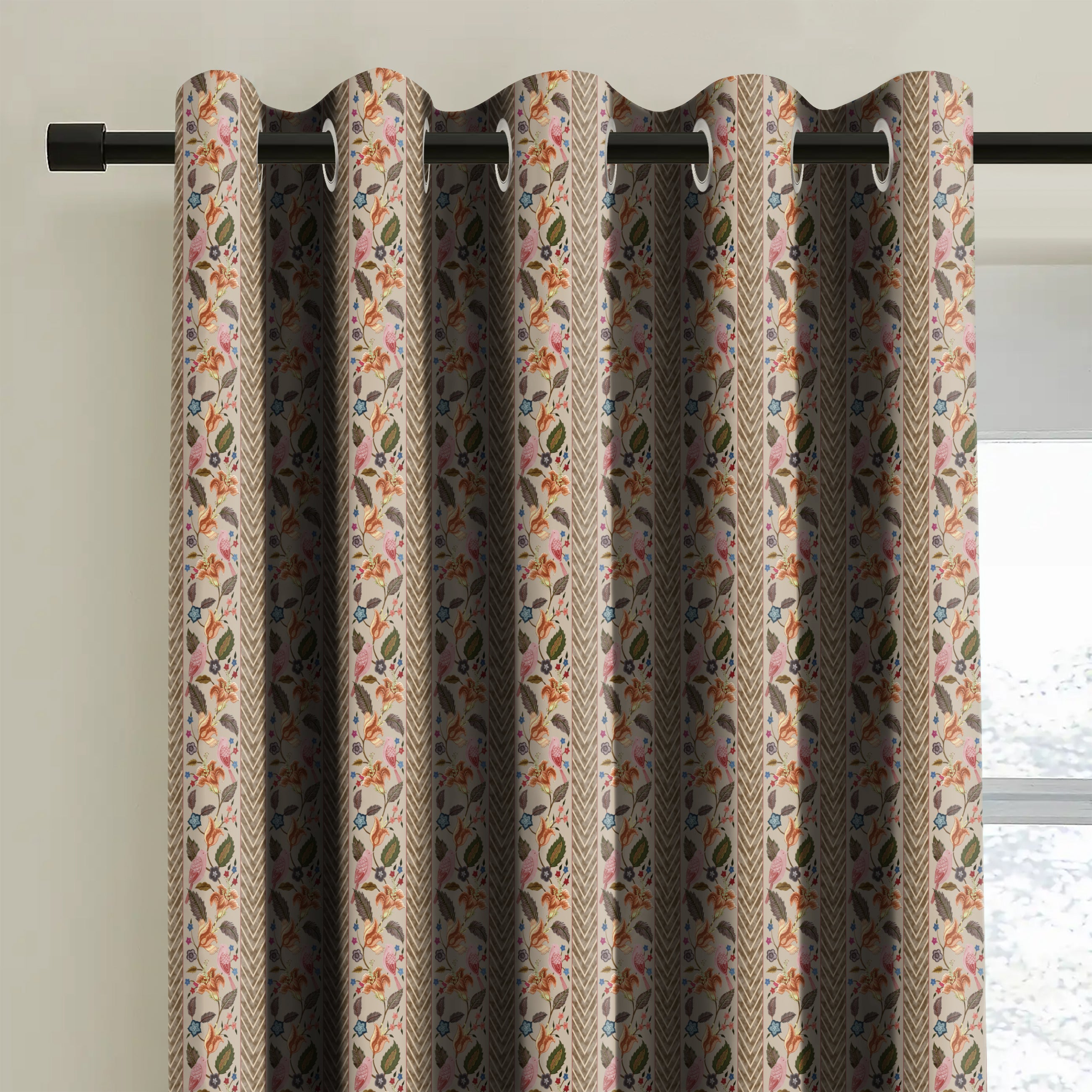 KASBAH-03 BEIGE BLACKOUT CURTAIN
