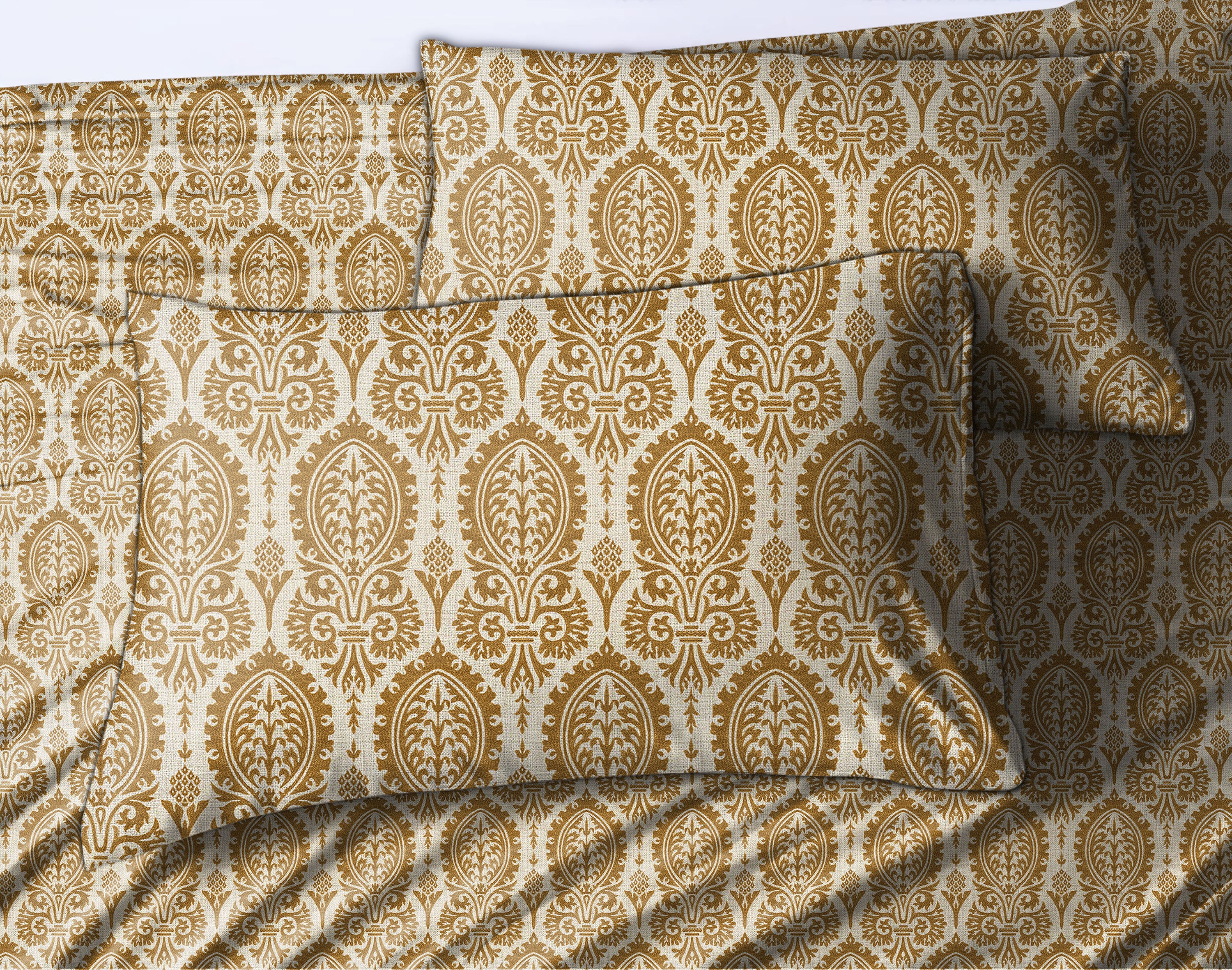 Bedcover Bistre Brown for Double Bedsheet with 2 Pillow Covers King Size (104" X 90")