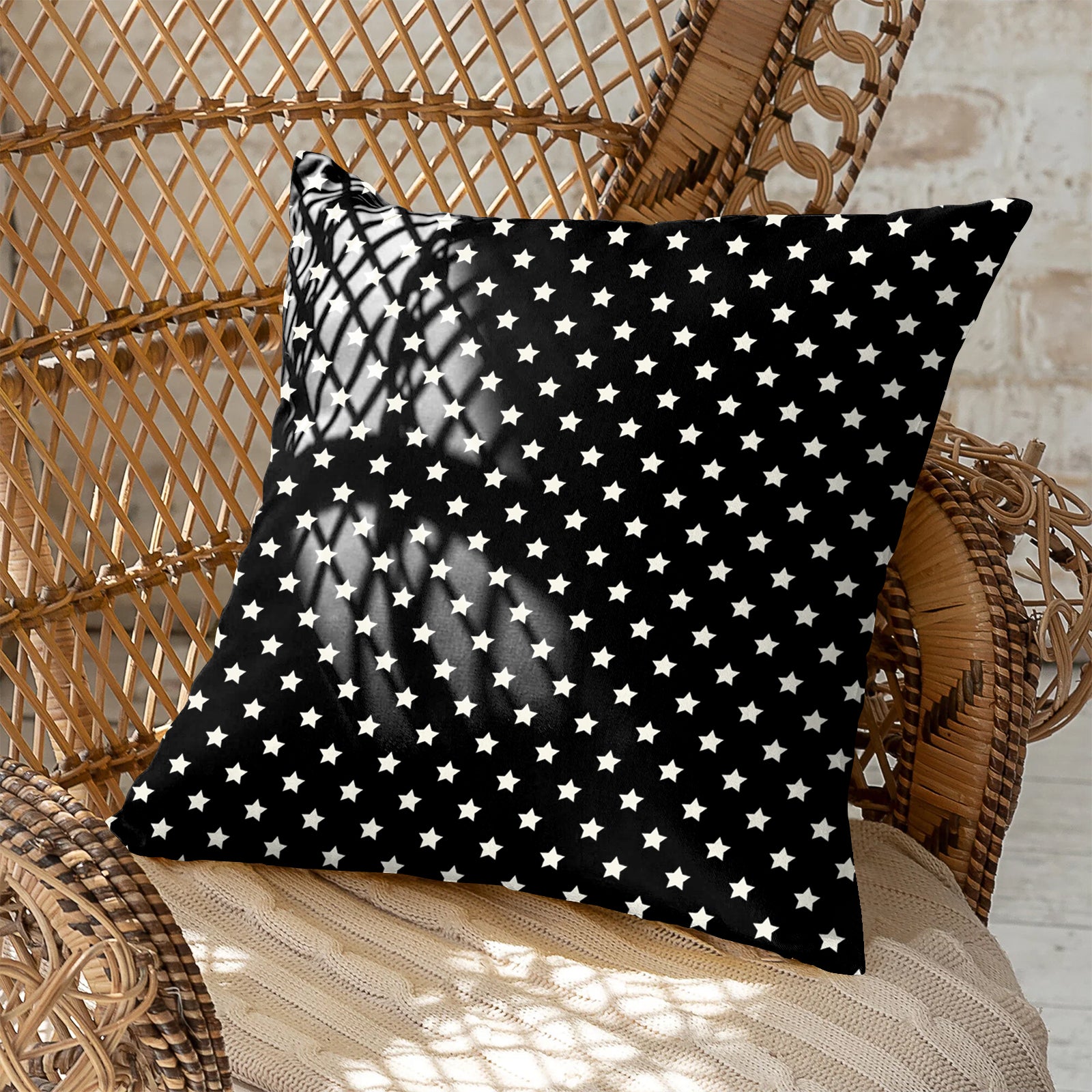 SPRING GALLERY STAR BLACK DIGITAL PRINTED CUSHION COVER (Pack of 2)