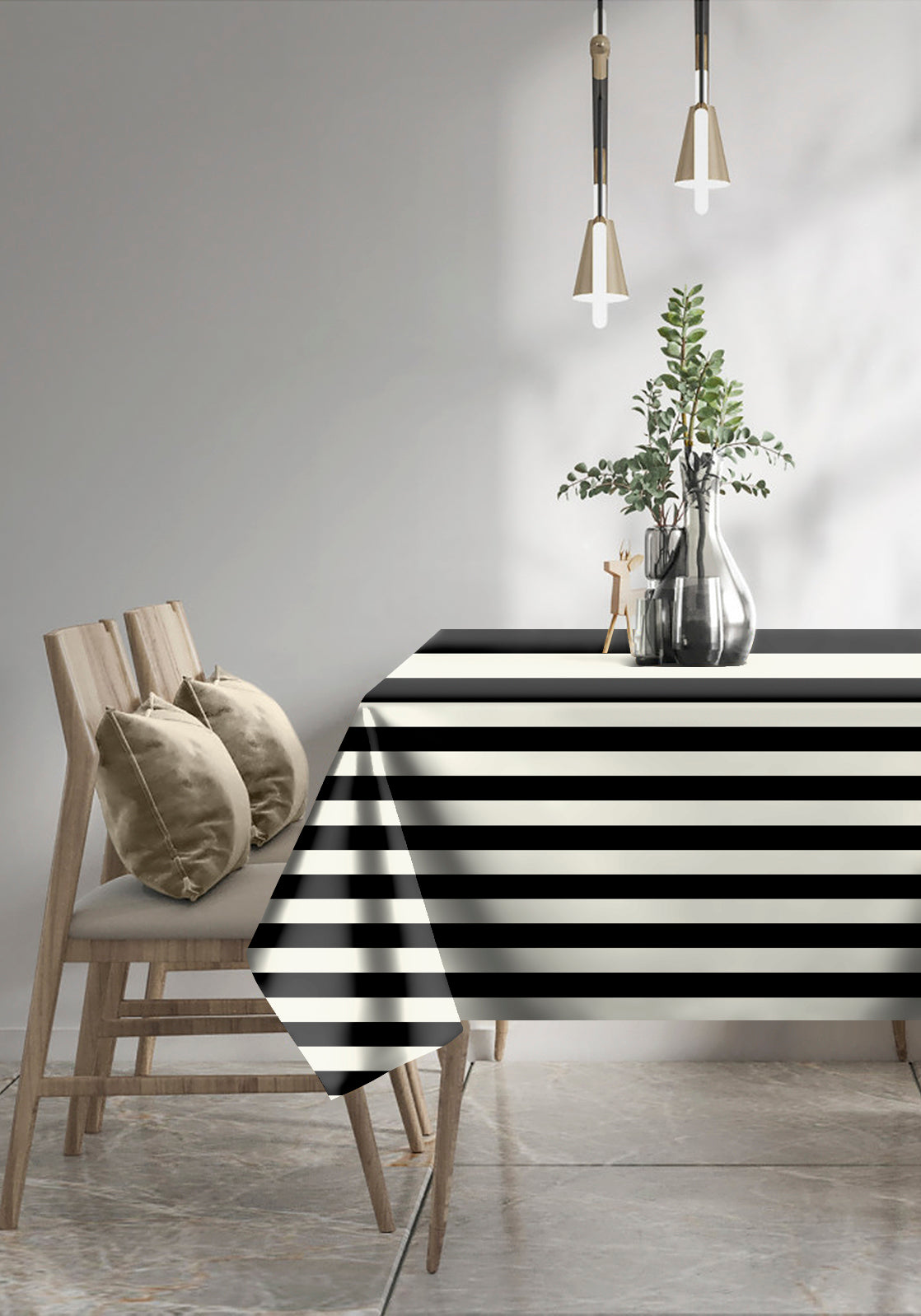 SPRING GALLERY BIG STRIPE BLACK Table Cloth