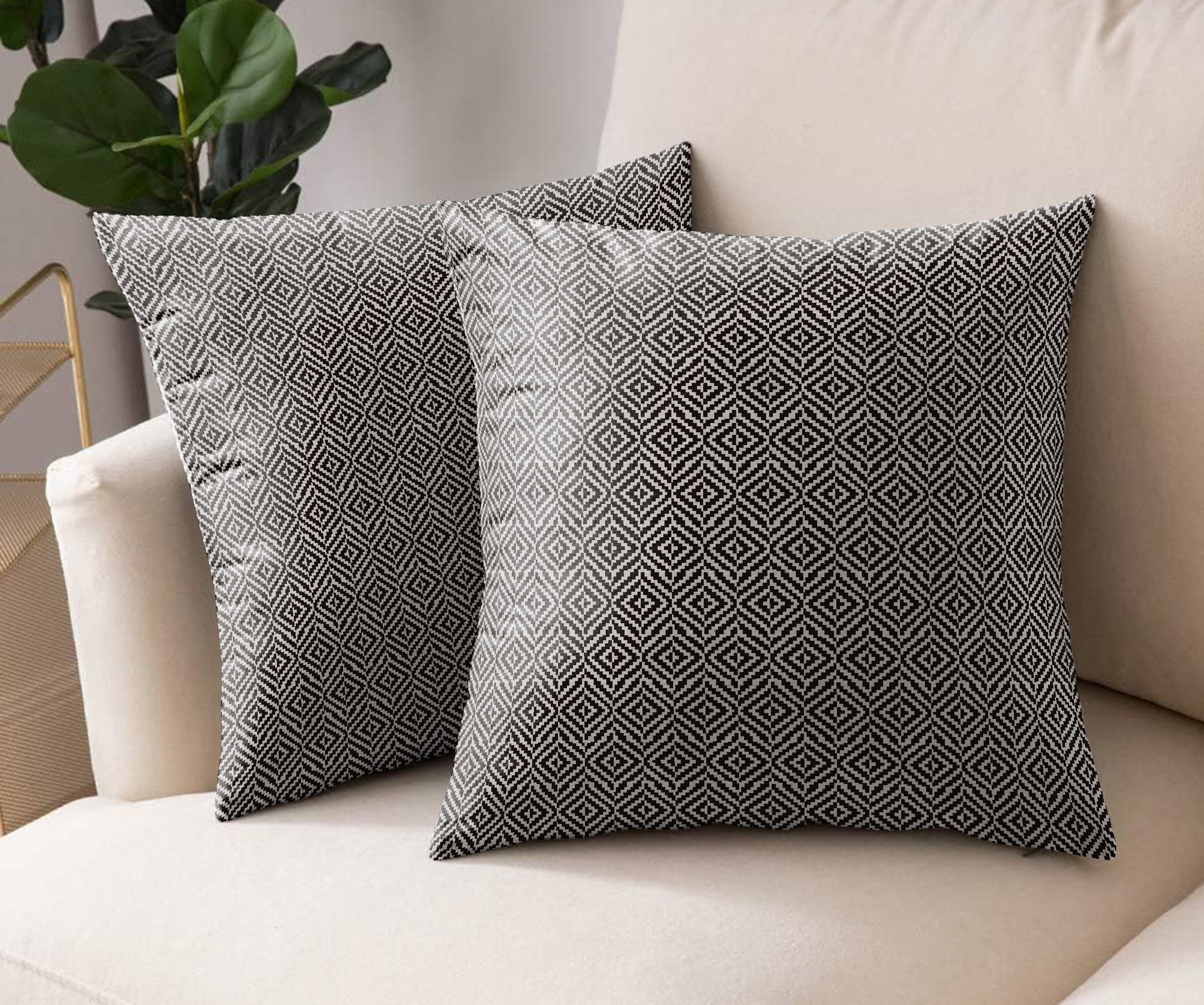 TOKYO BLACK (16X16 INCH) DIGITAL PRINTED CUSHION COVER