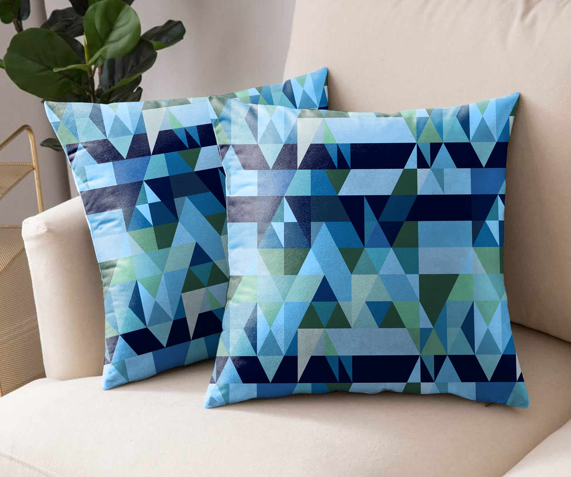 RUGA BLUE (16X16 INCH) DIGITAL PRINTED CUSHION COVER