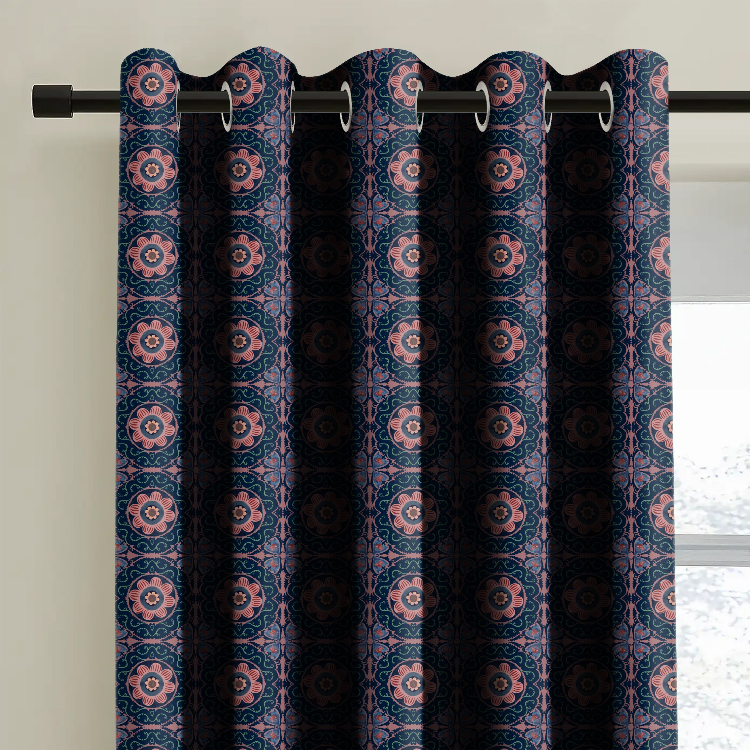 KASBAH-02 BLUE BLACKOUT CURTAINS