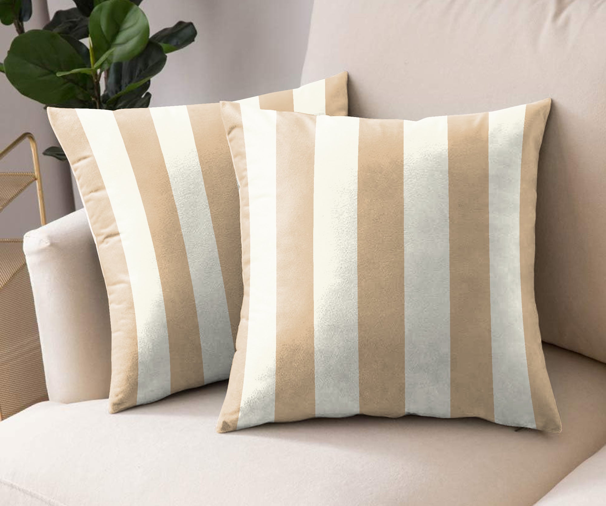 SPRING GALLERY BIG STRIPE BRANDY (16X16 INCH) DIGITAL PRINTED CUSHION COVER